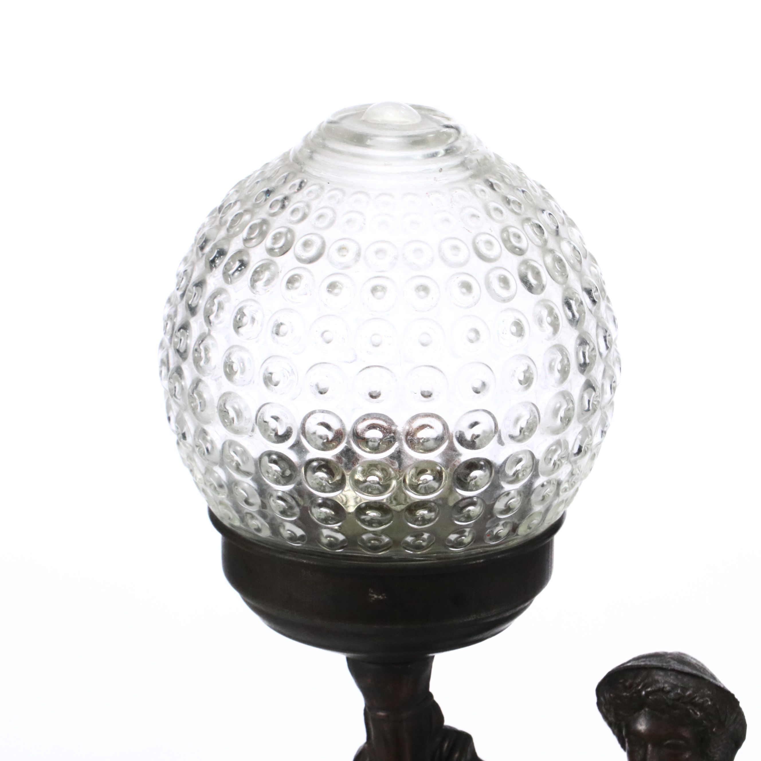 Art Deco Patinated Spelter Figure Accent Lamp, Vintage