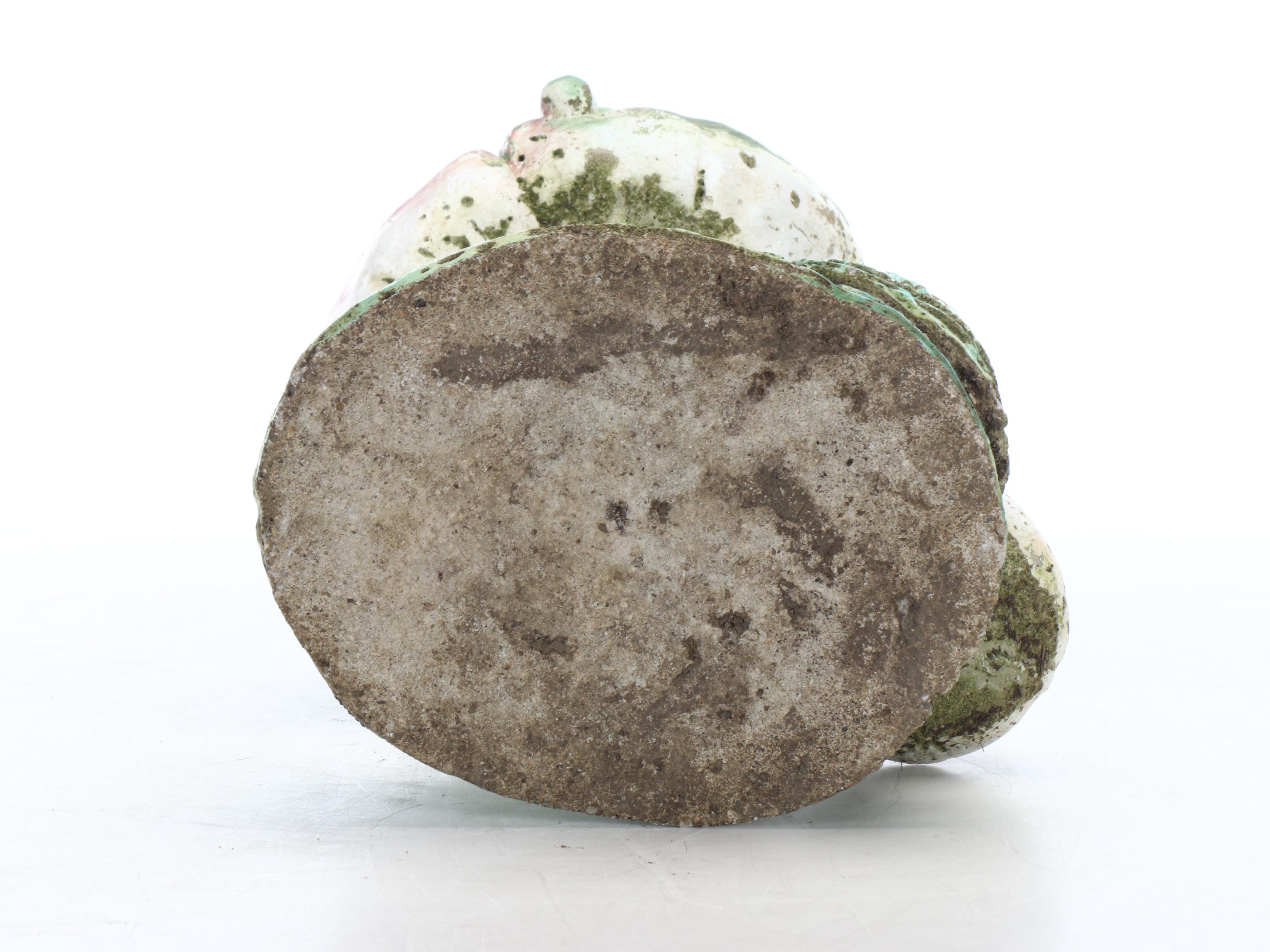 Painted Concrete Mushroom and Angel Garden Statues