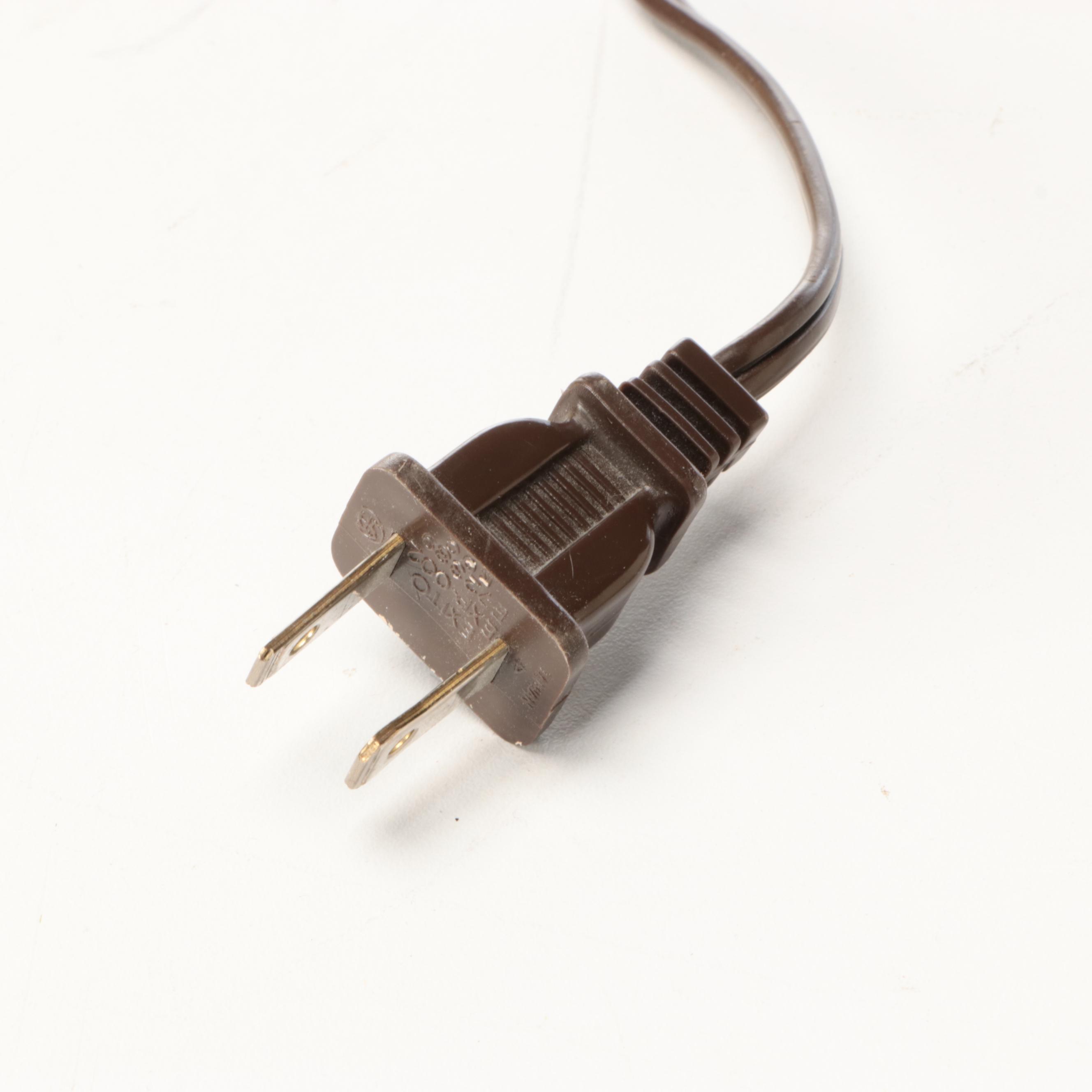 Neoclassical Style Smooth and Reeded Brass Pillar Table Lamps with Silk Shades