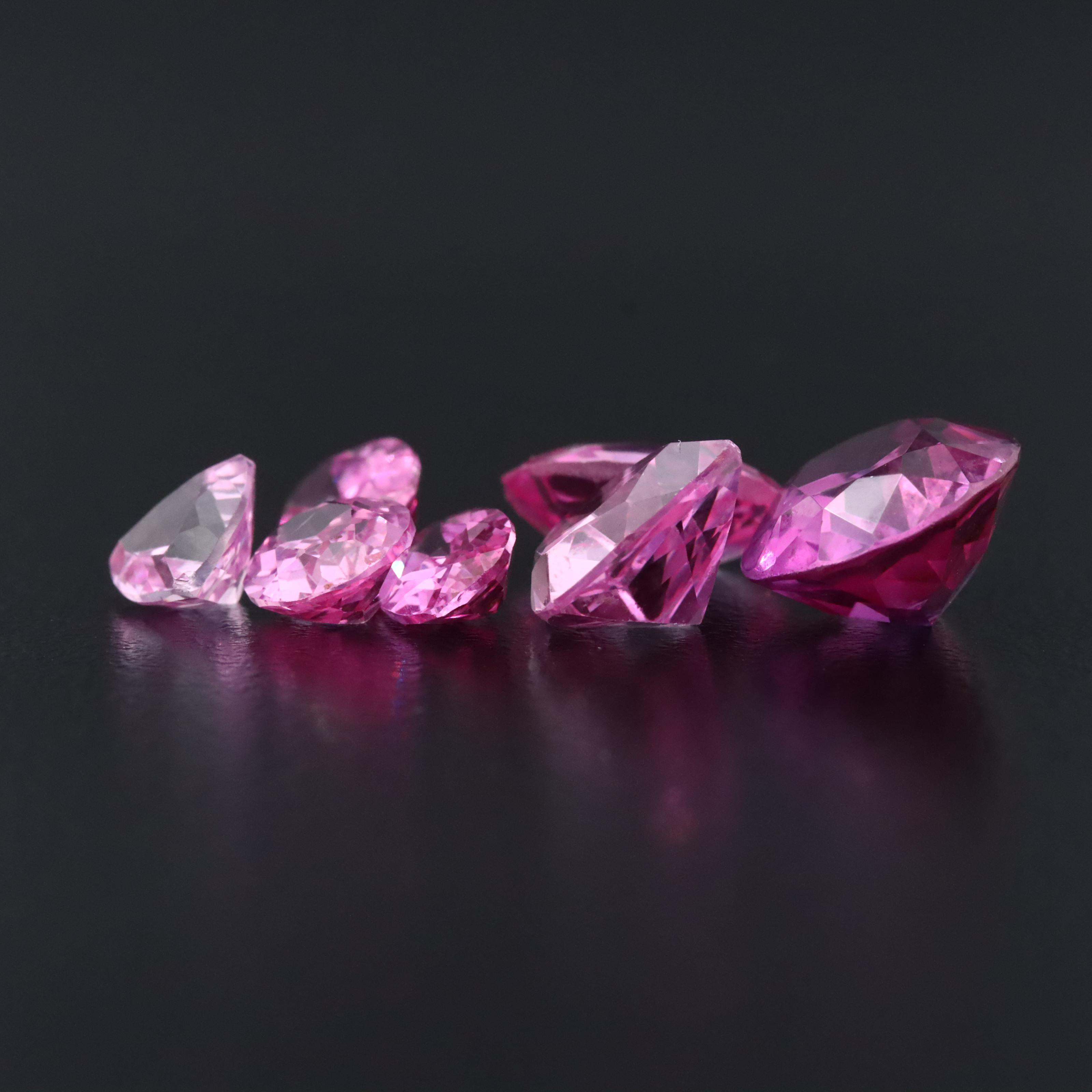 Loose 16.90 CTW Lab Grown Pink Sapphires