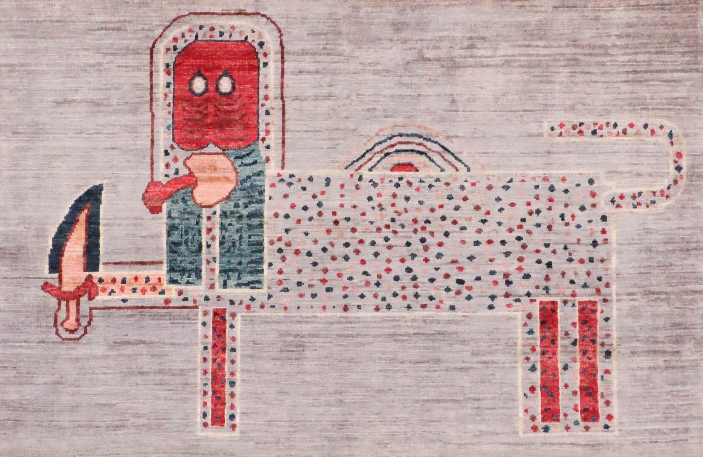 3'4 x 4'11 Hand-Knotted Northwest Persian Pictorial Accent Rug