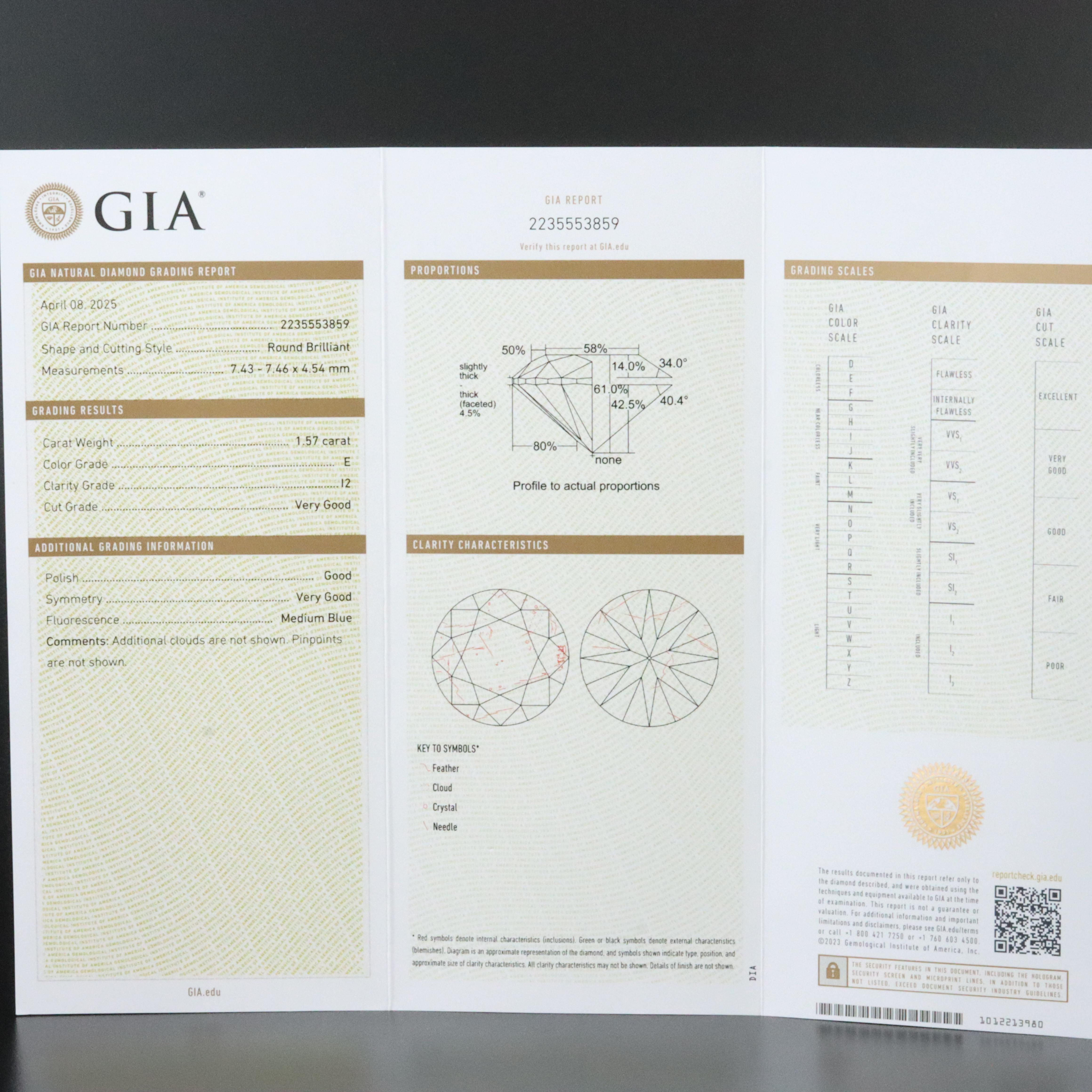Loose 1.57 CT Diamond with GIA Report