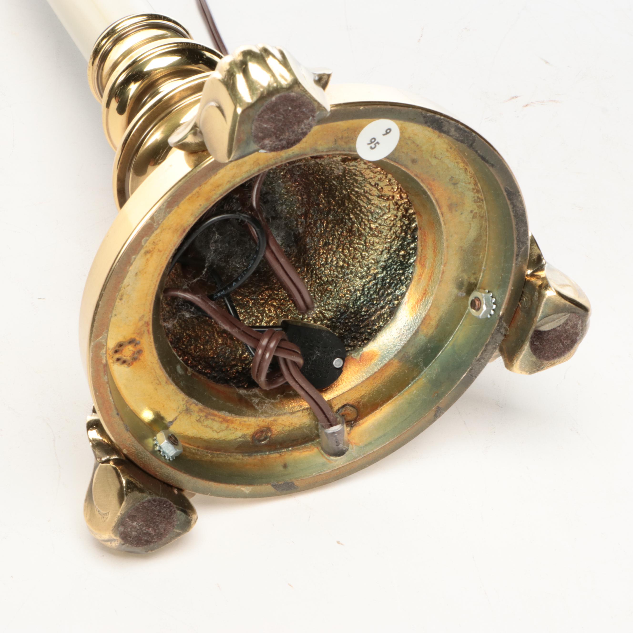 Stiffel and Scallop Brass Candlestick Table Lamps