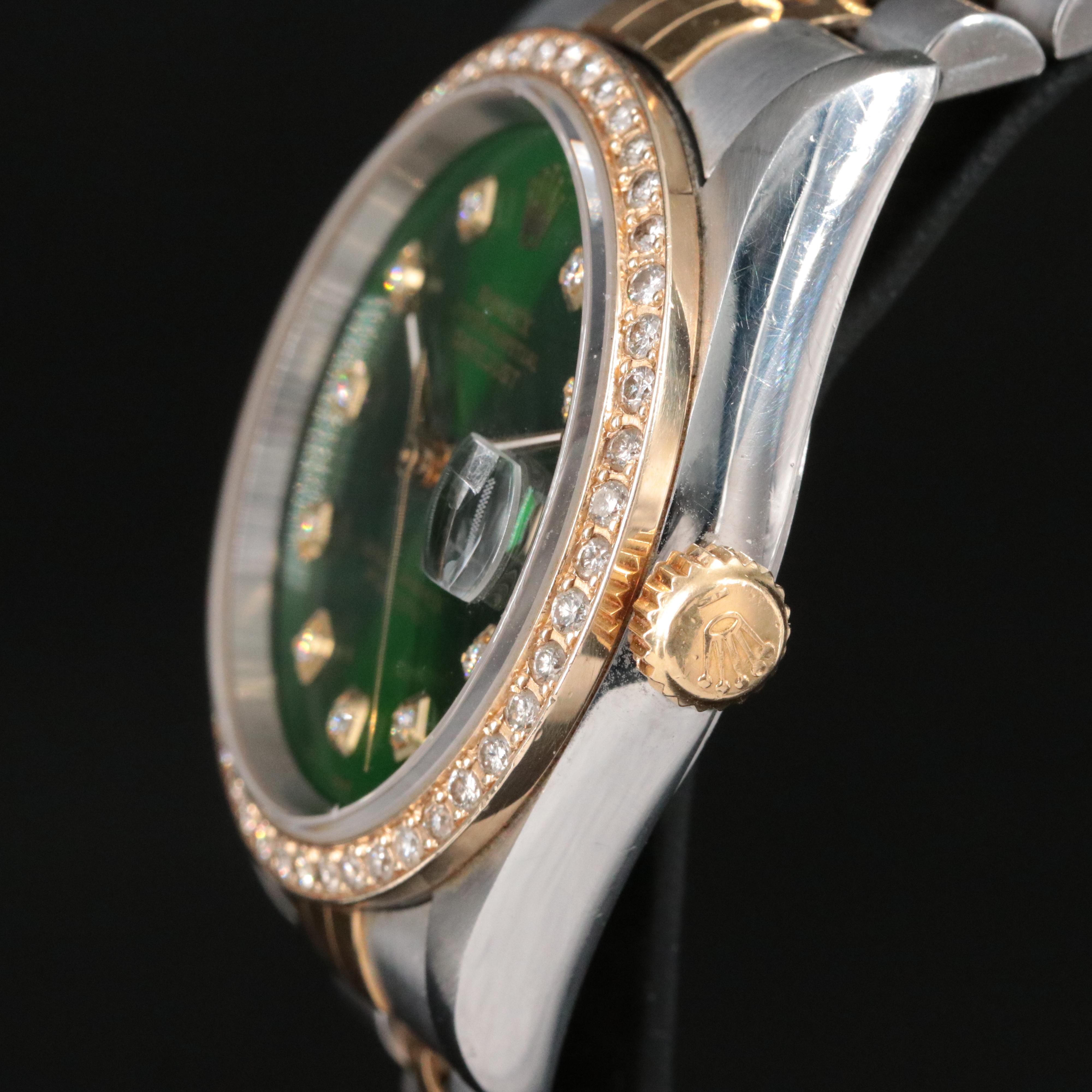 2000 Rolex Datejust 16233 Custom Diamond Watch