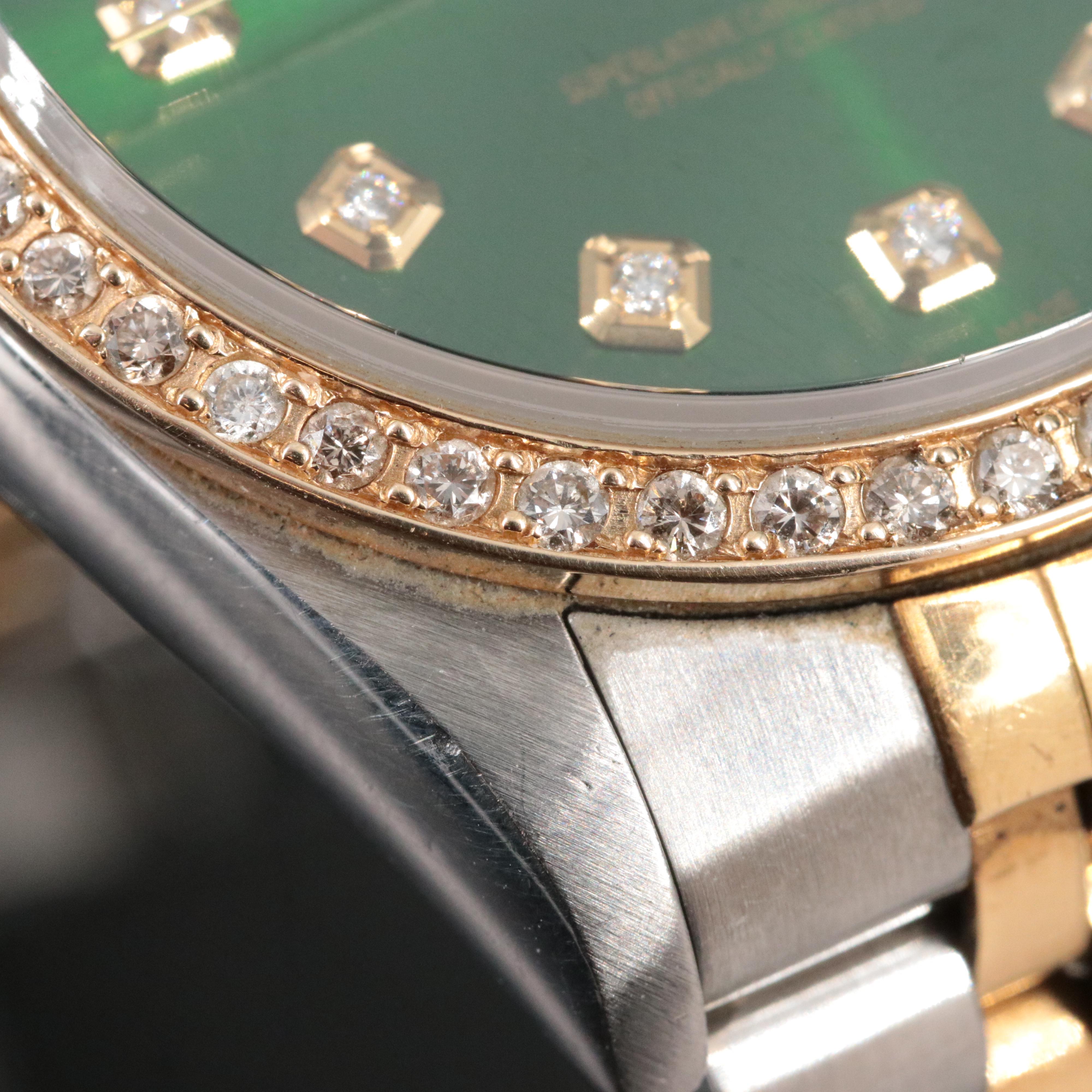 2000 Rolex Datejust 16233 Custom Diamond Watch