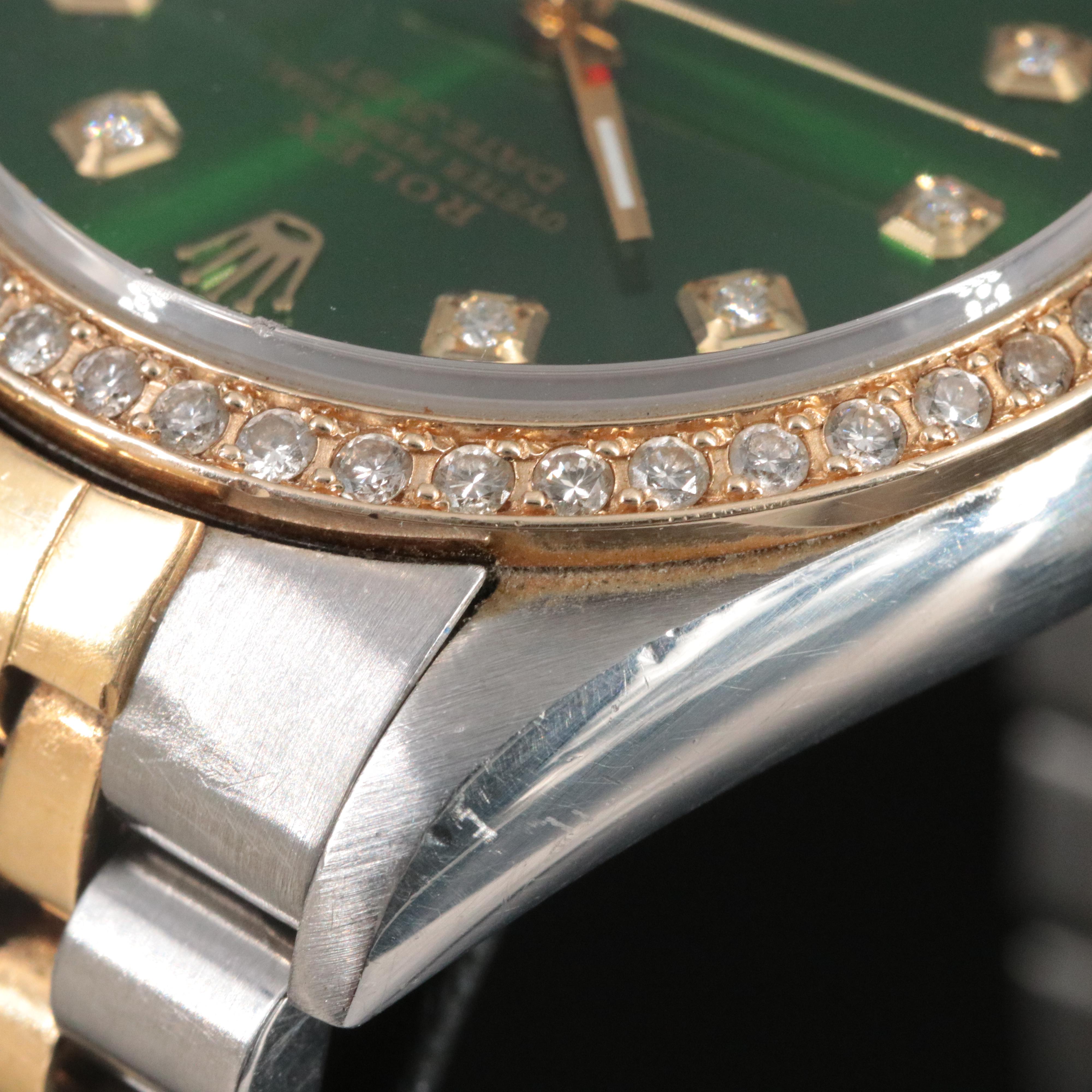 2000 Rolex Datejust 16233 Custom Diamond Watch