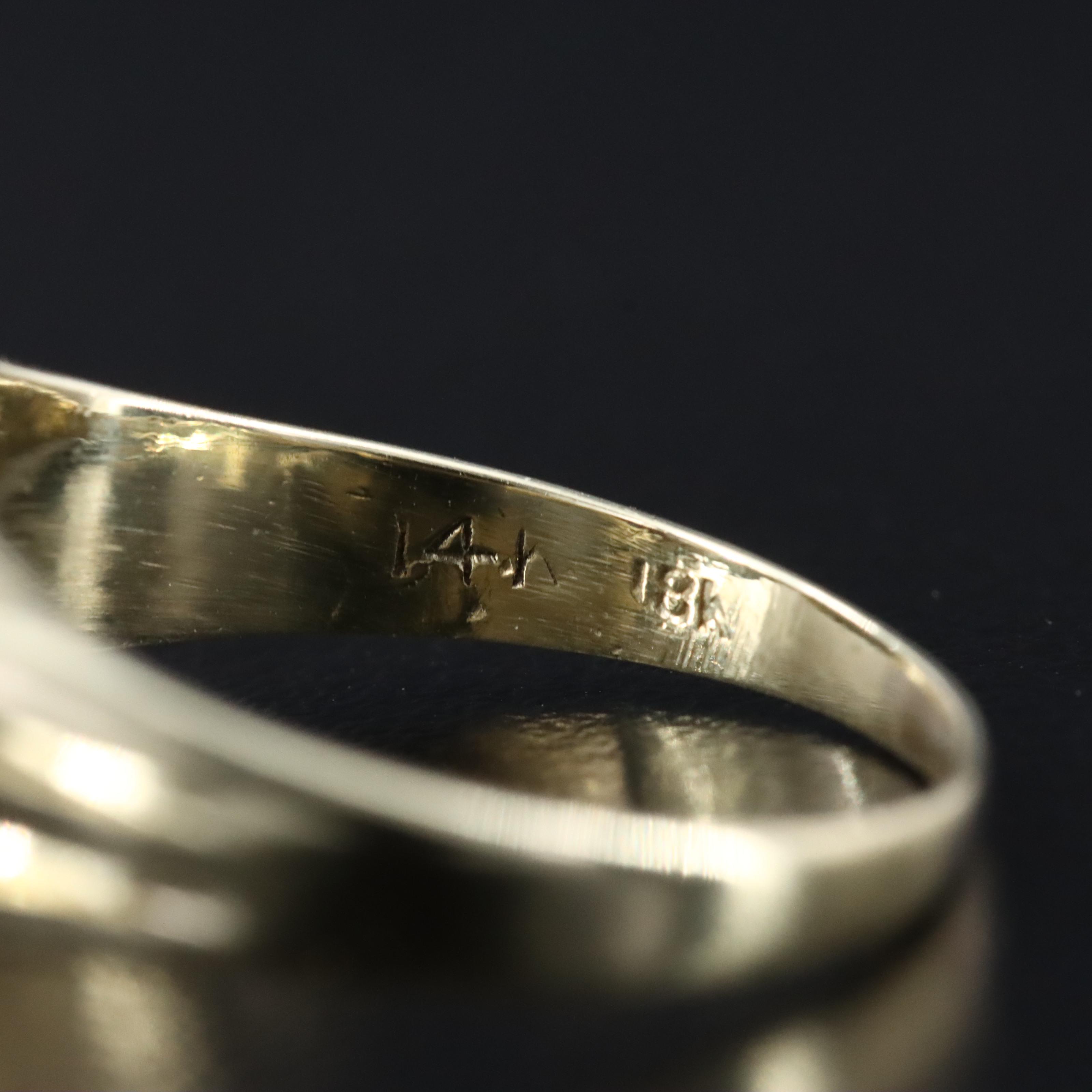 Vintage 14K 0.17 CT Diamond Solitaire Ring with 18K Accent