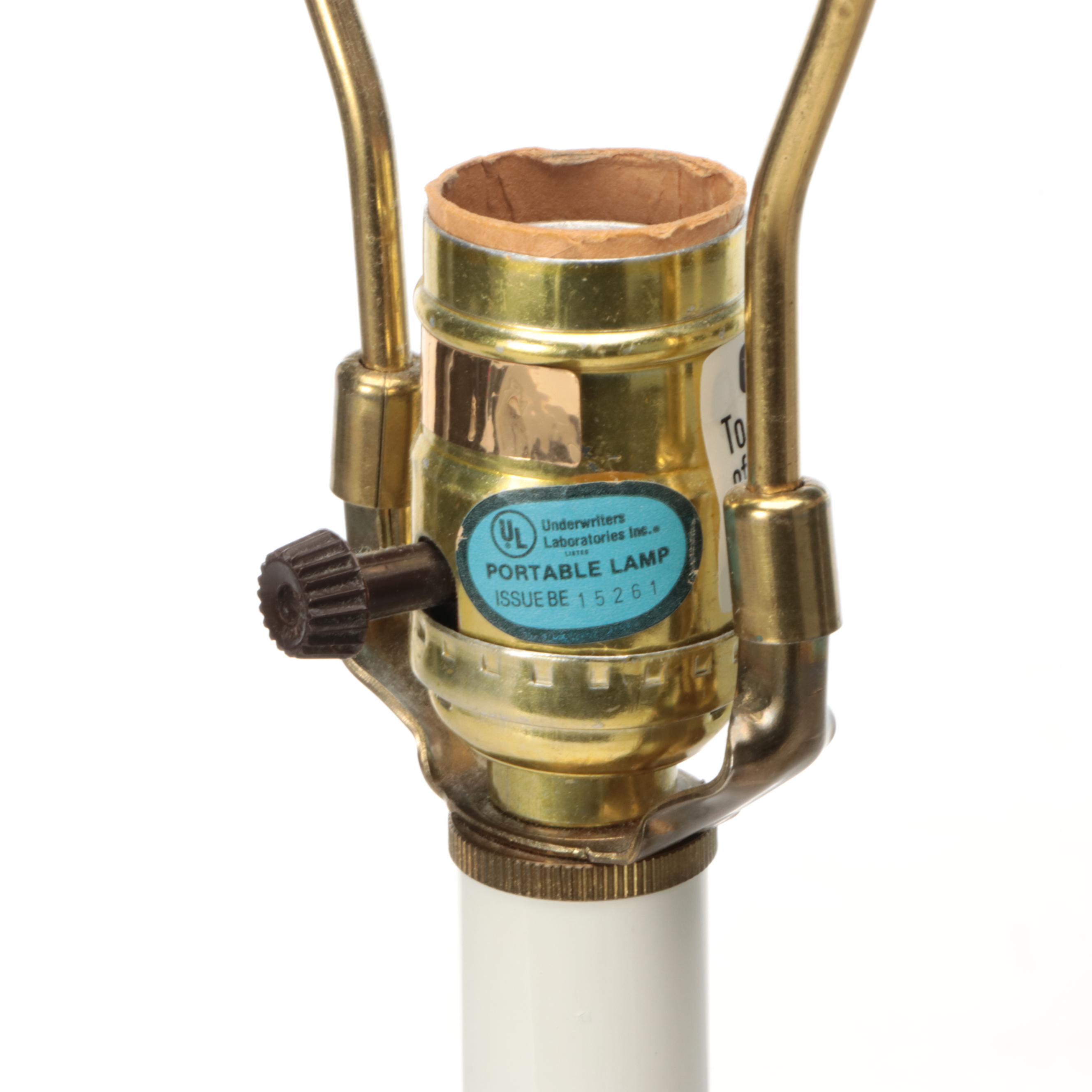 Stiffel and Scallop Brass Candlestick Table Lamps