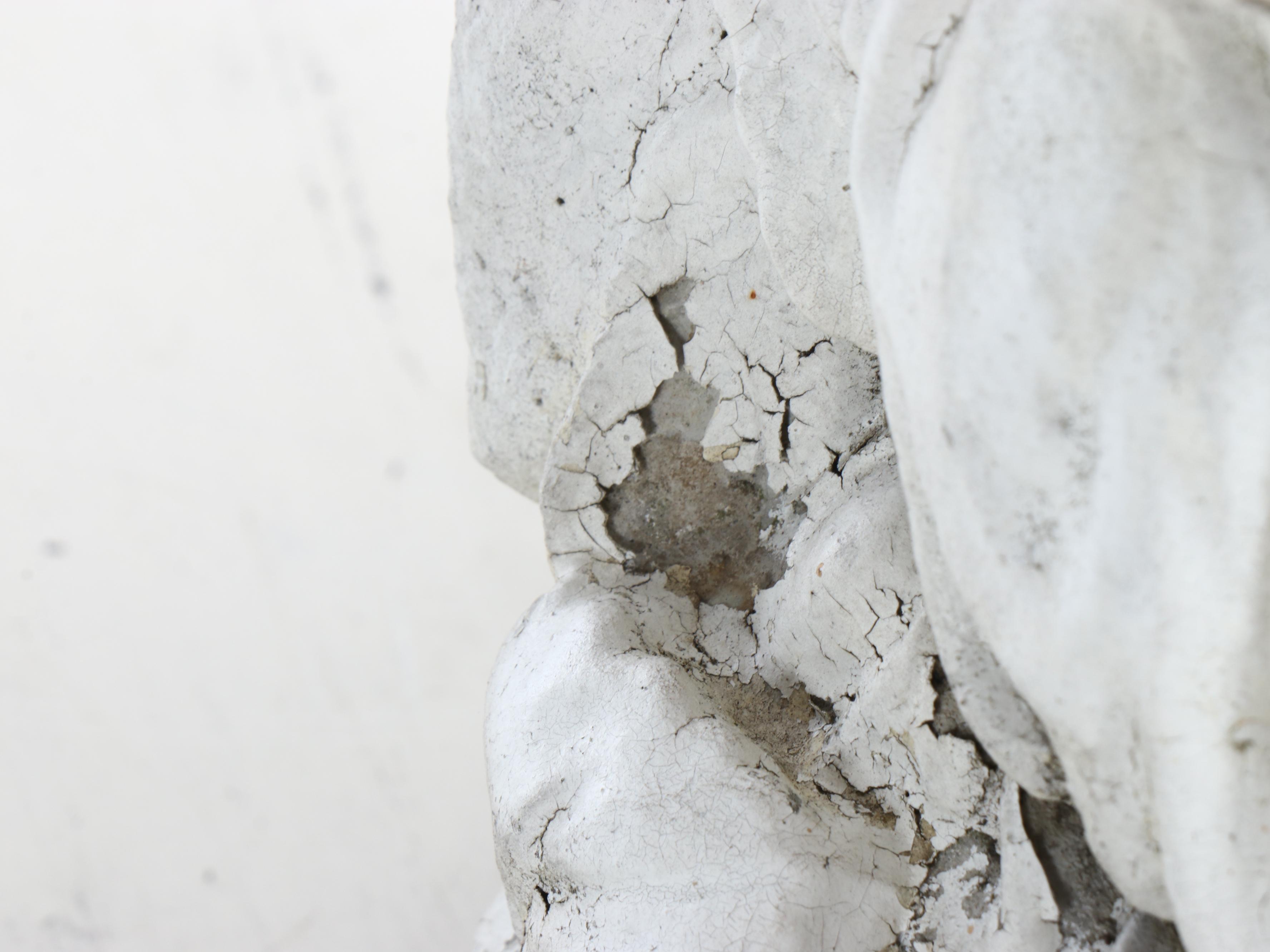 Painted Concrete Mushroom and Angel Garden Statues