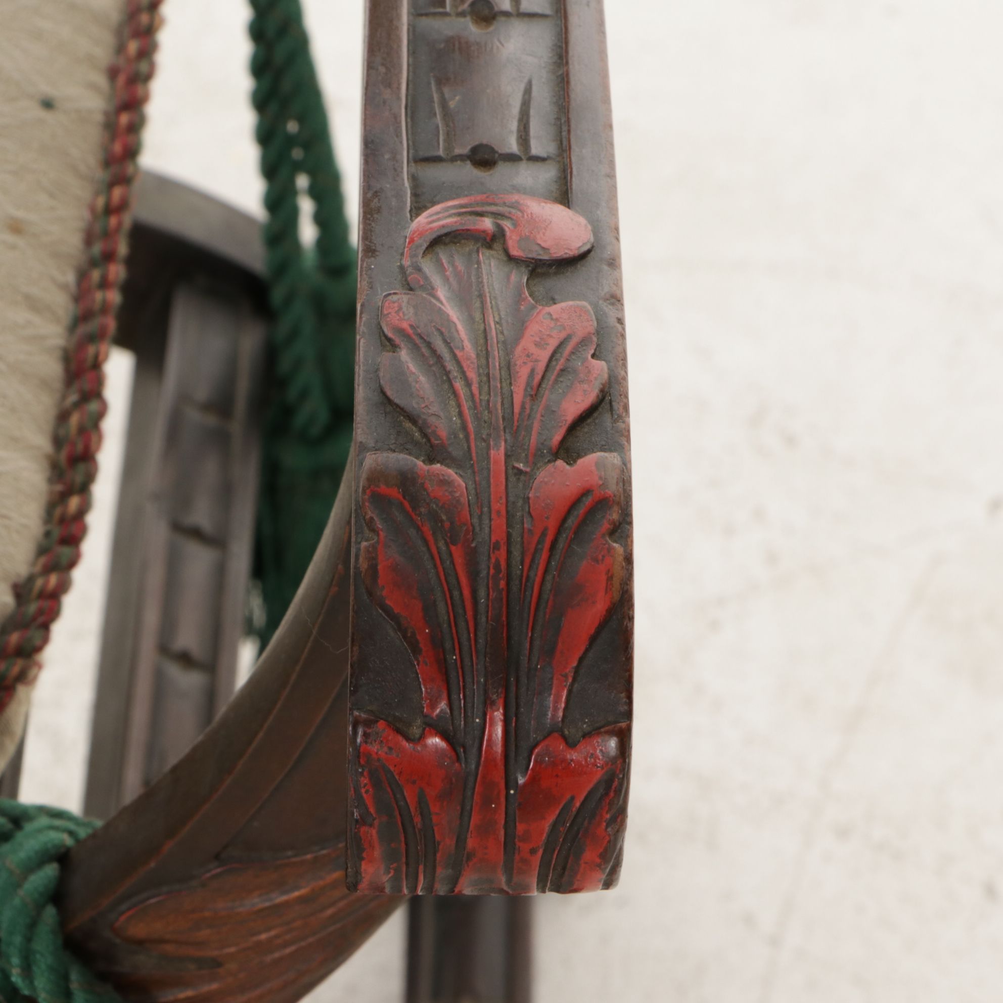 Savonarola Style Chair with Carved North Wind Figures, Early 20th Century