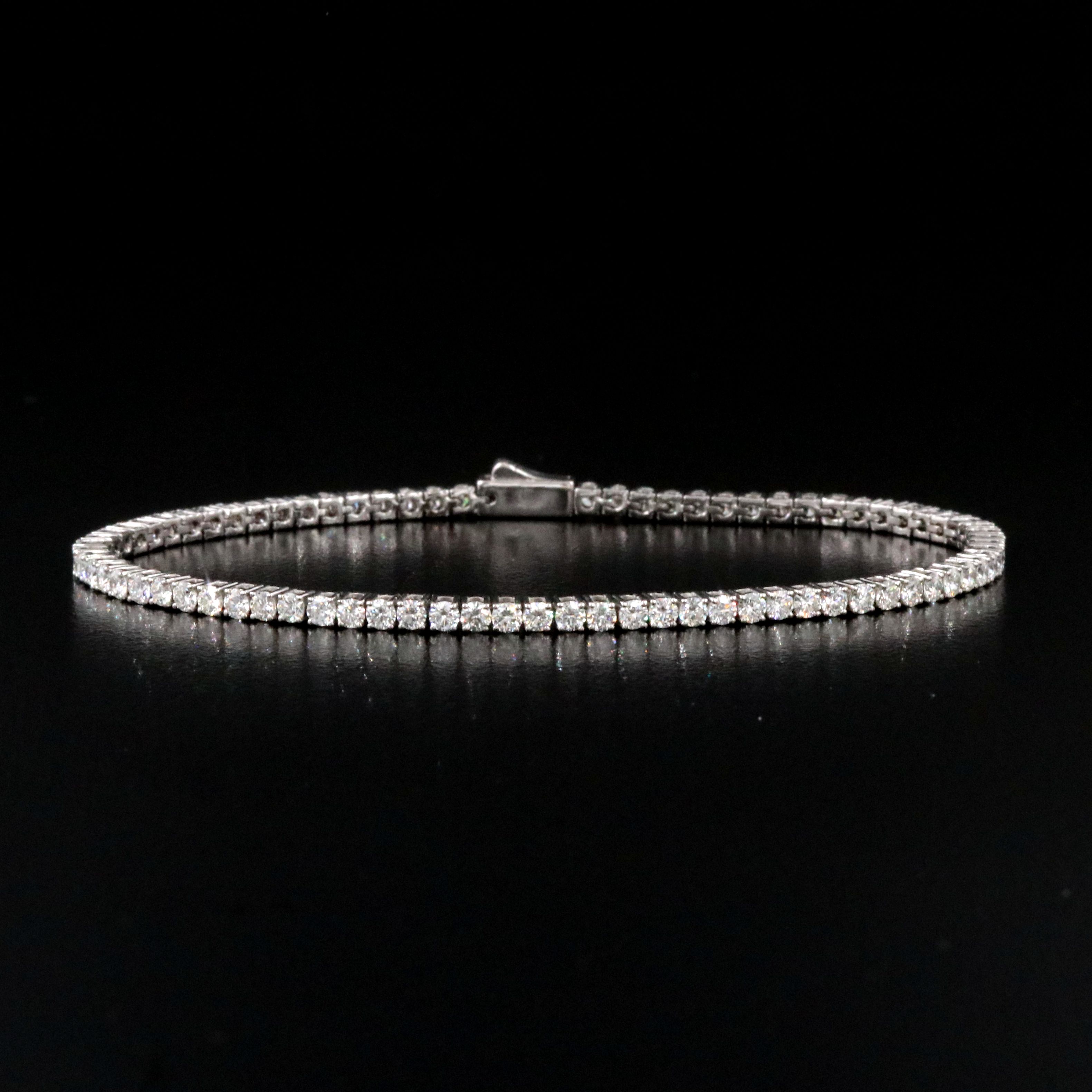 Platinum 3.55 CTW Diamond Line Bracelet