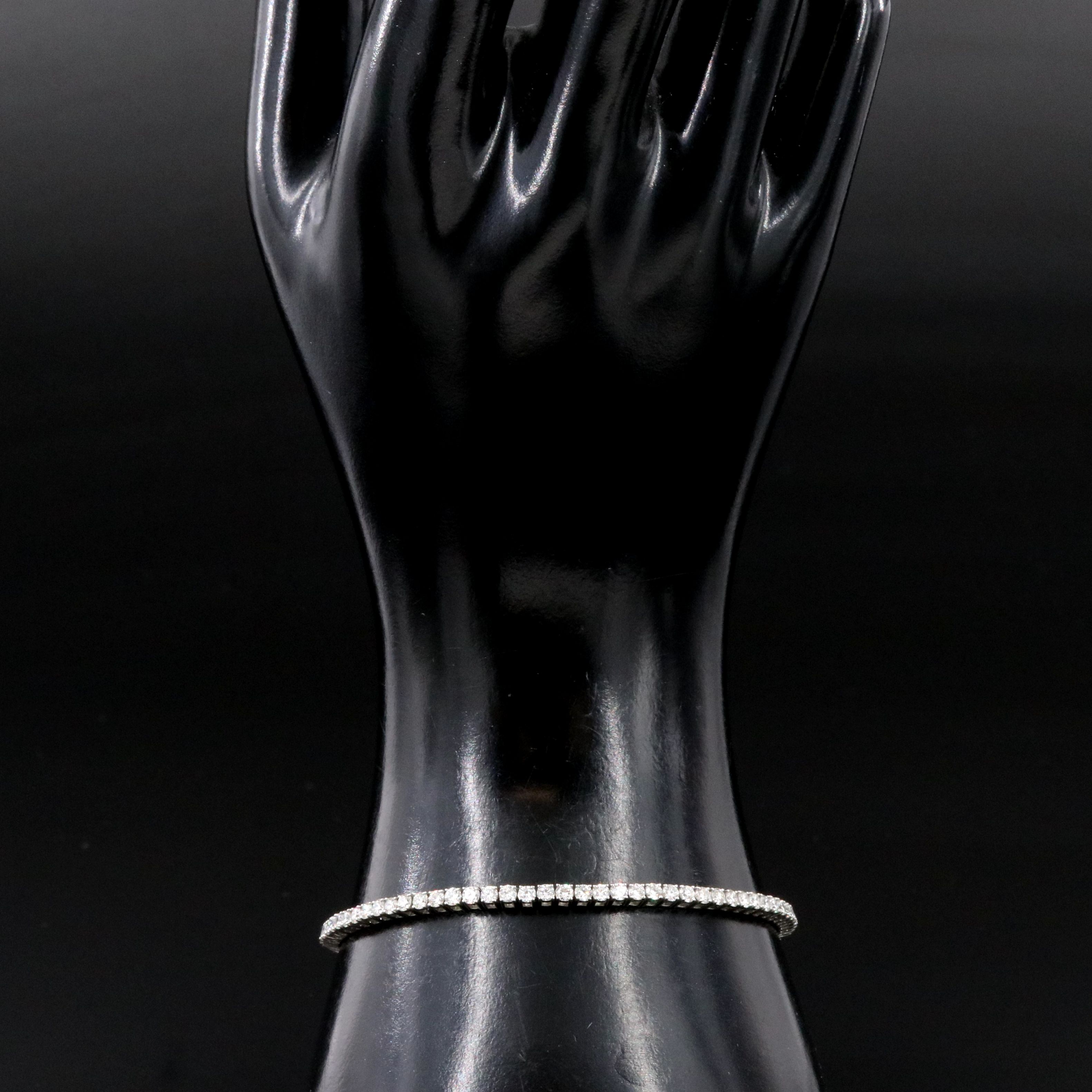 Platinum 3.55 CTW Diamond Line Bracelet