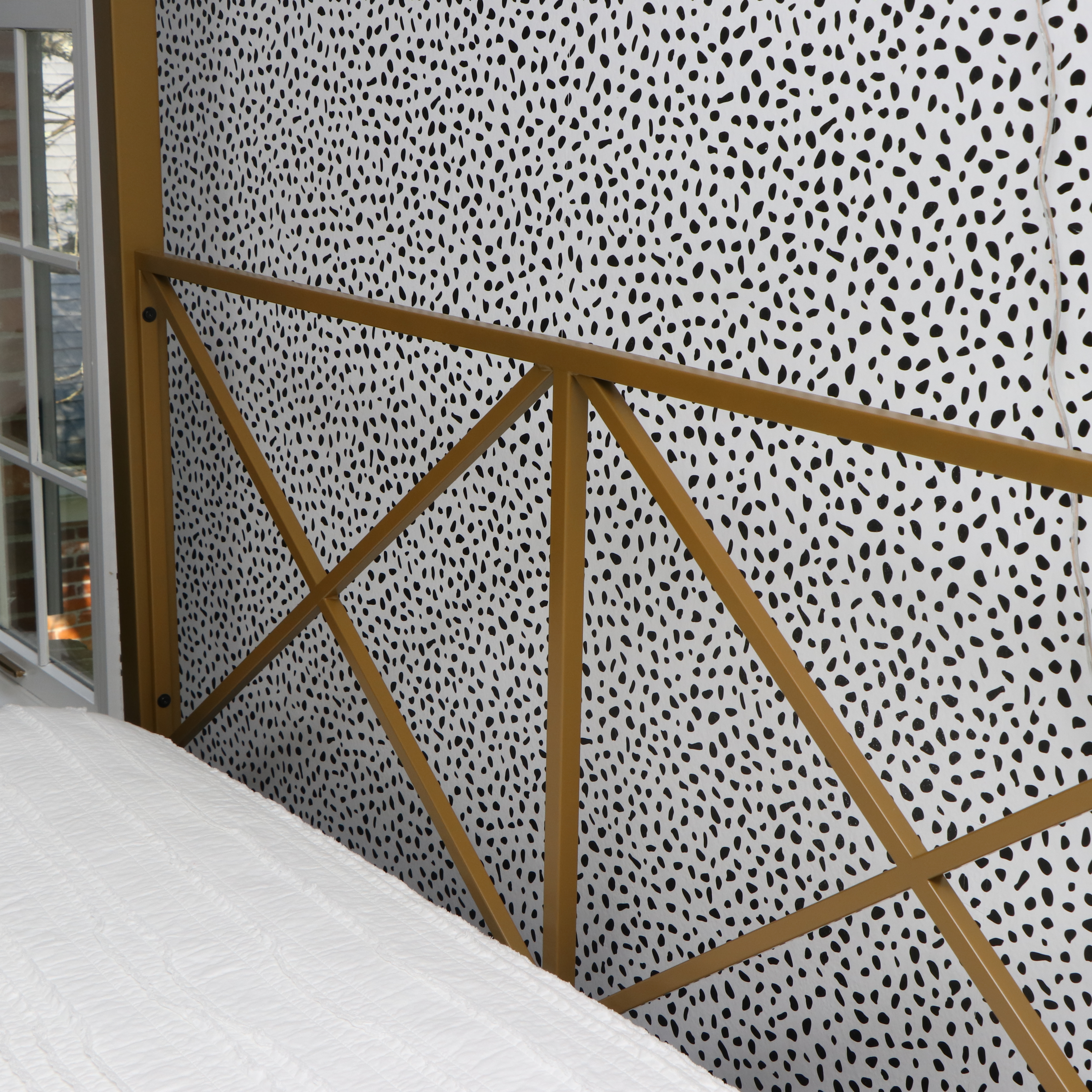 Hollywood Regency Style Metal Canopy Queen Bed Frame