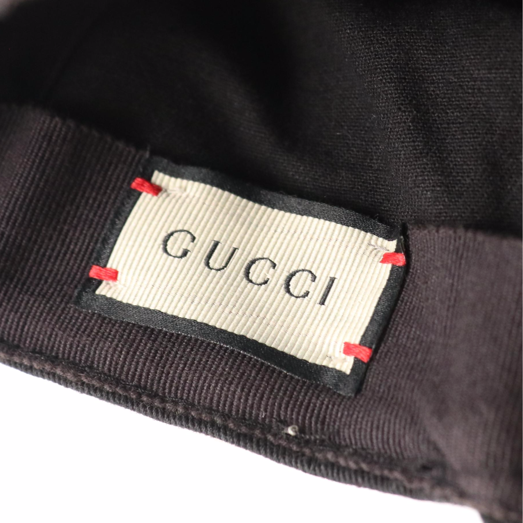 Gucci Gabardina Trim Canvas Baseball Hat in Black and White