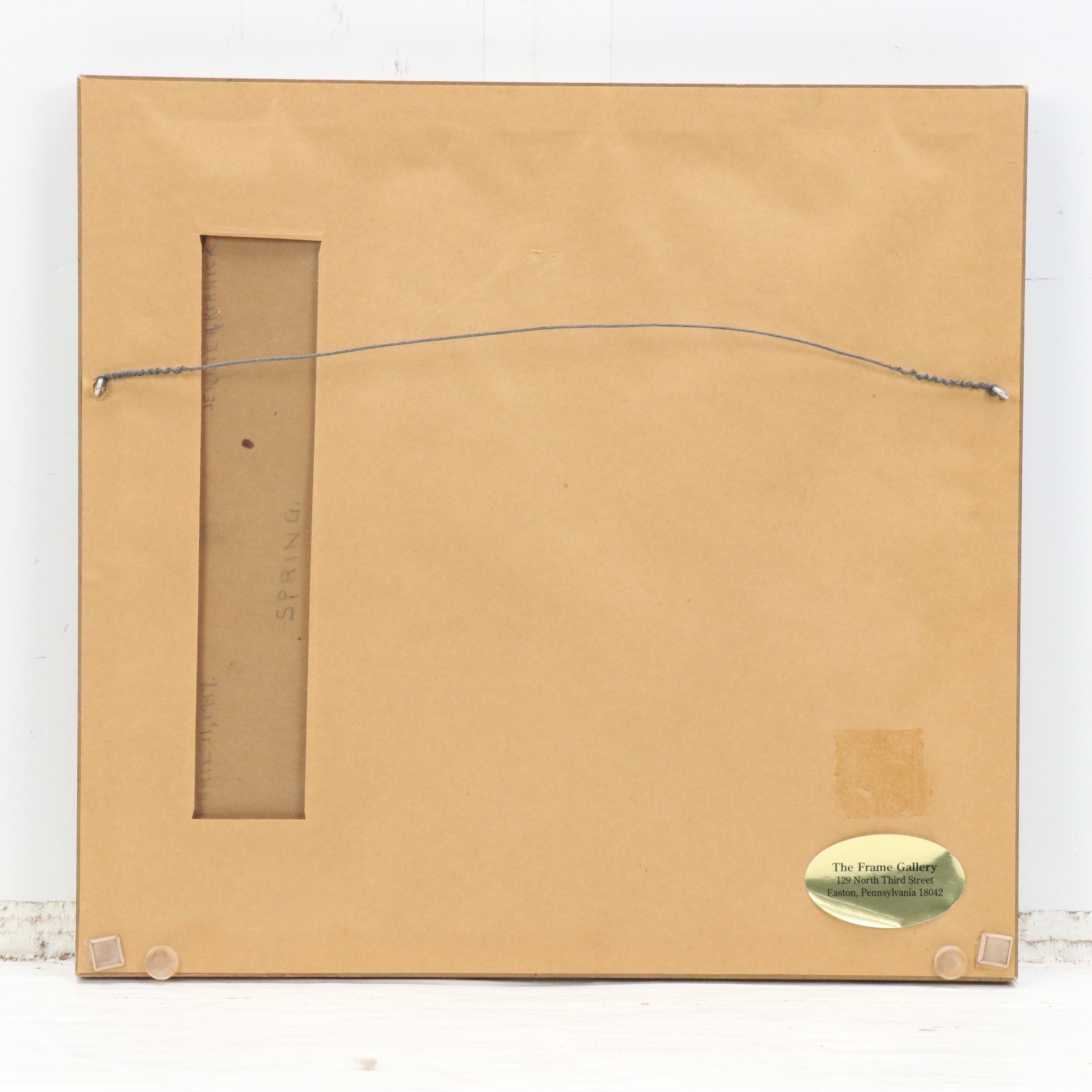 Jennie A. Kernick Watercolor Painting of Children Playing "Spring," 1997