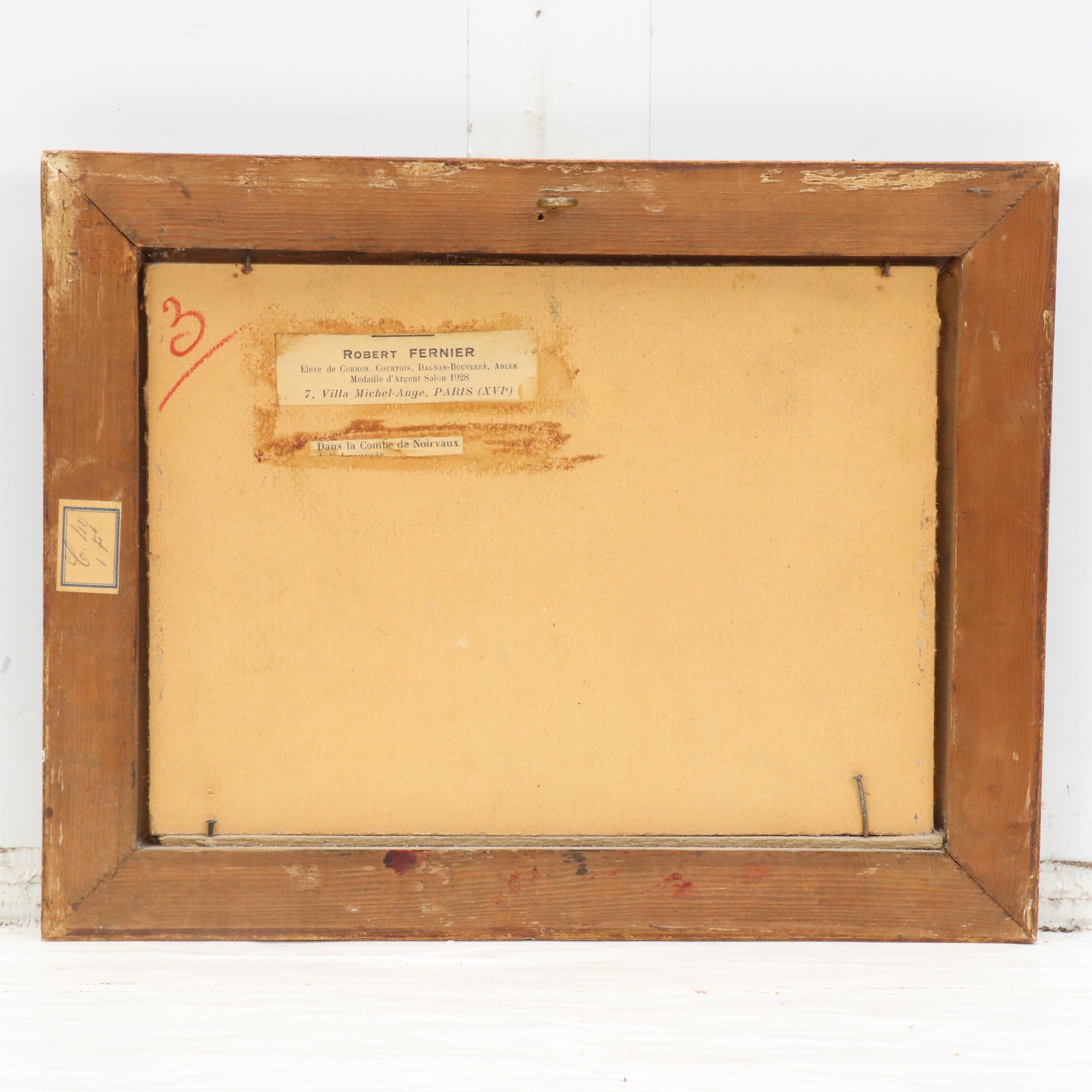 Robert Fernier Mountainous Winter Landscape Oil Painting with Stream, Mid 20th C