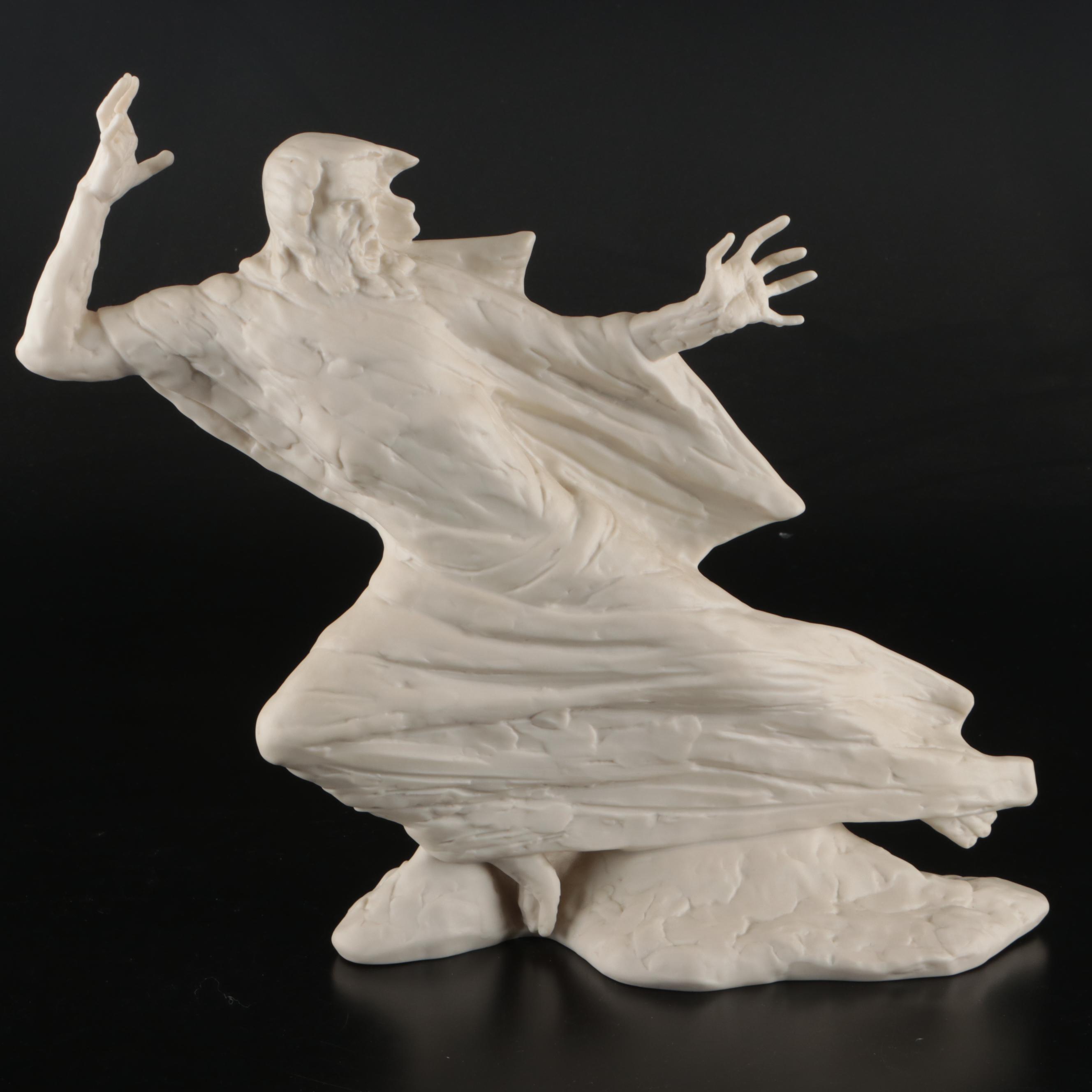 Laszlo Ispanky Bisque Porcelain Moses Sculpture "Storm," 1975