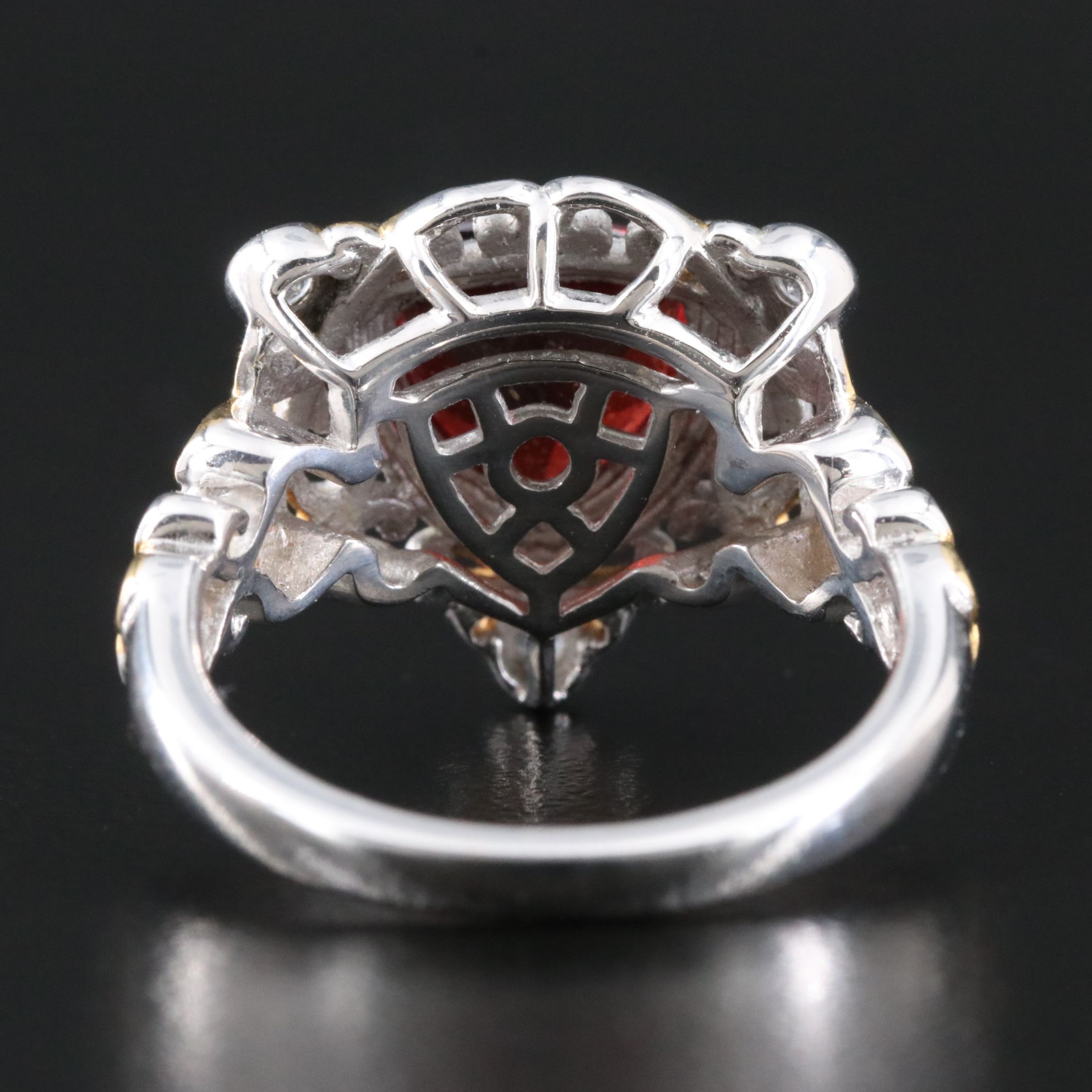 Sterling Garnet and White Zircon Ring