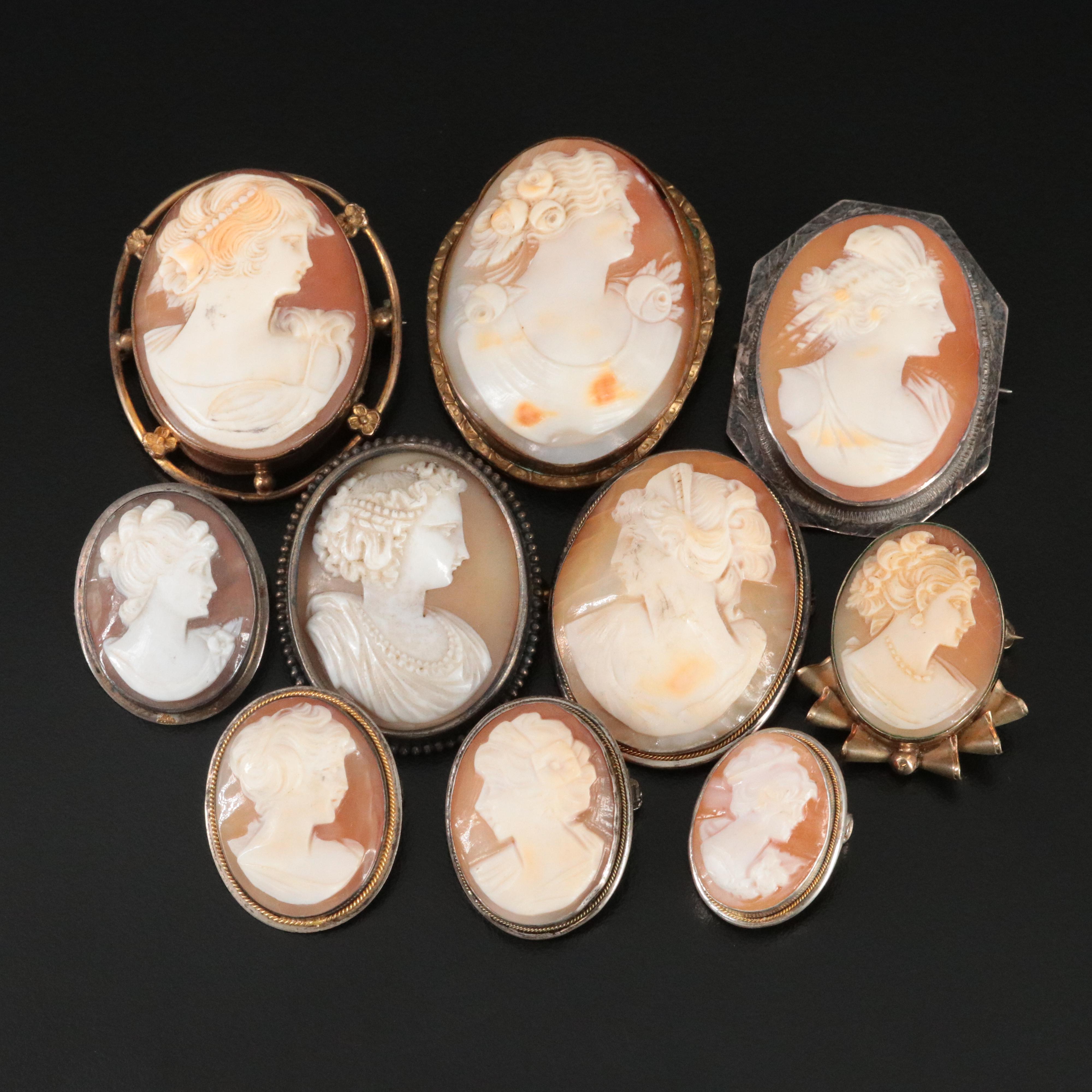 Cameo Brooch and Converter Brooch Collection