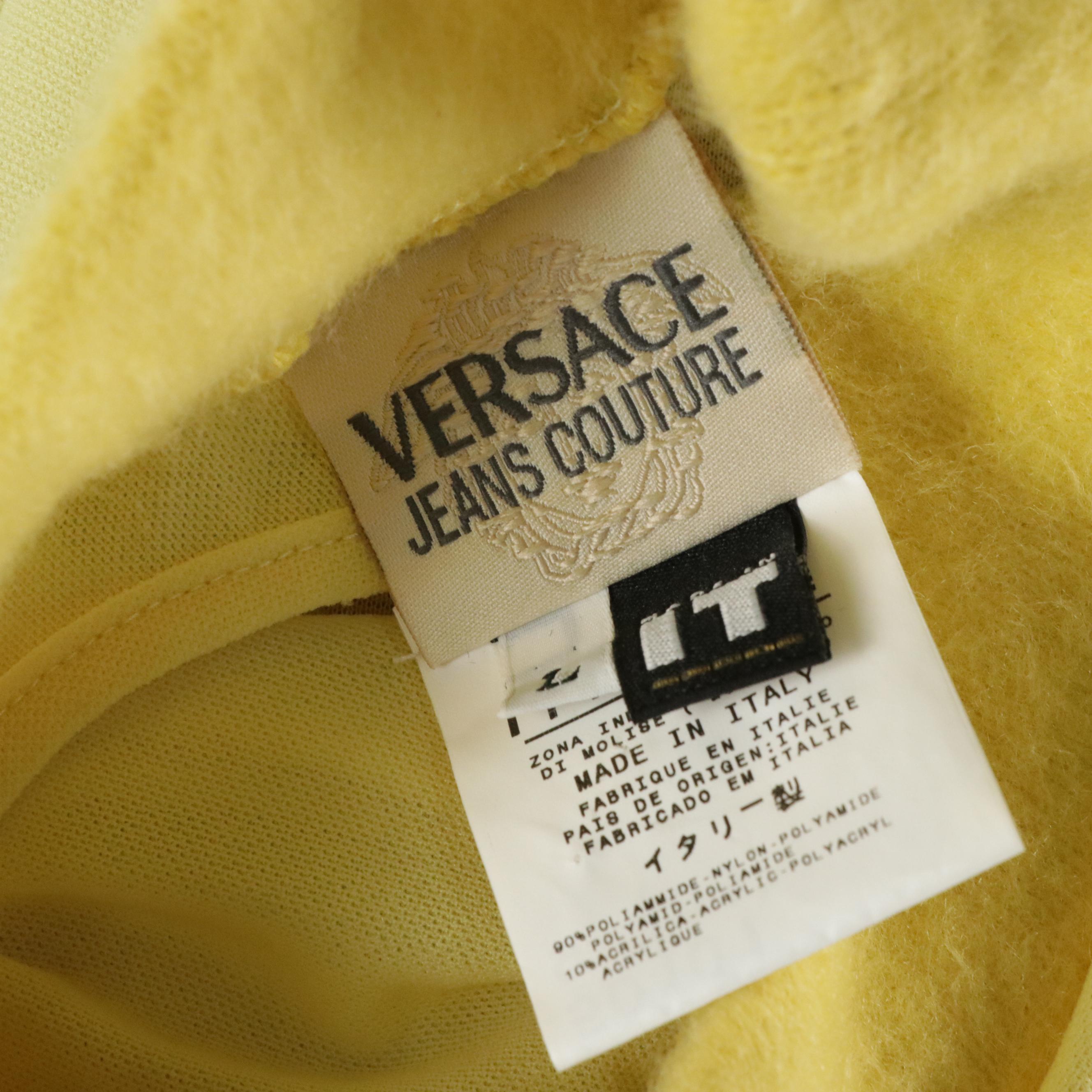 Versace Jeans Couture Butter Yellow Nylon Knit Halter Top