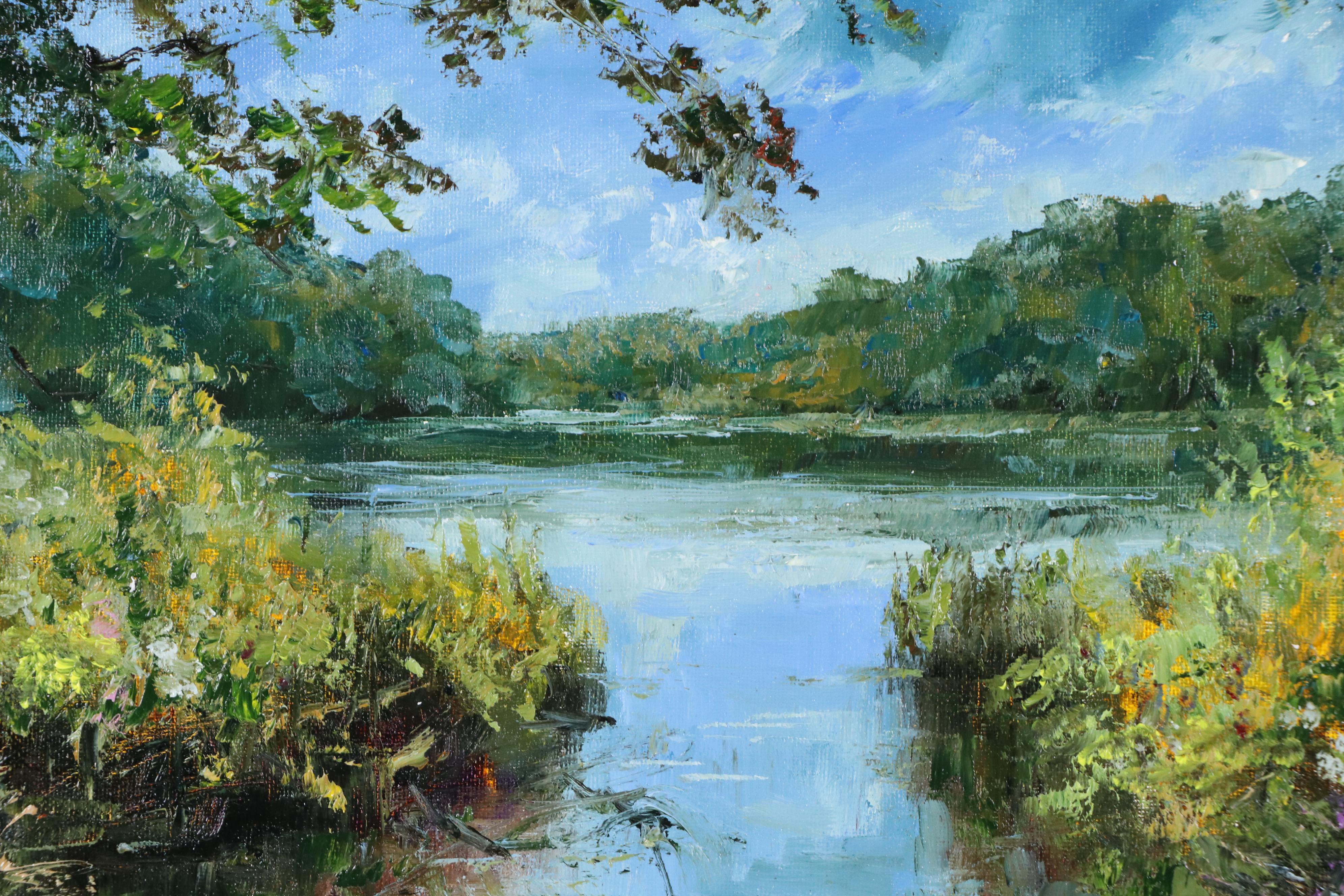Garncarek Aleksander Pond Landscape Oil Painting, 2025