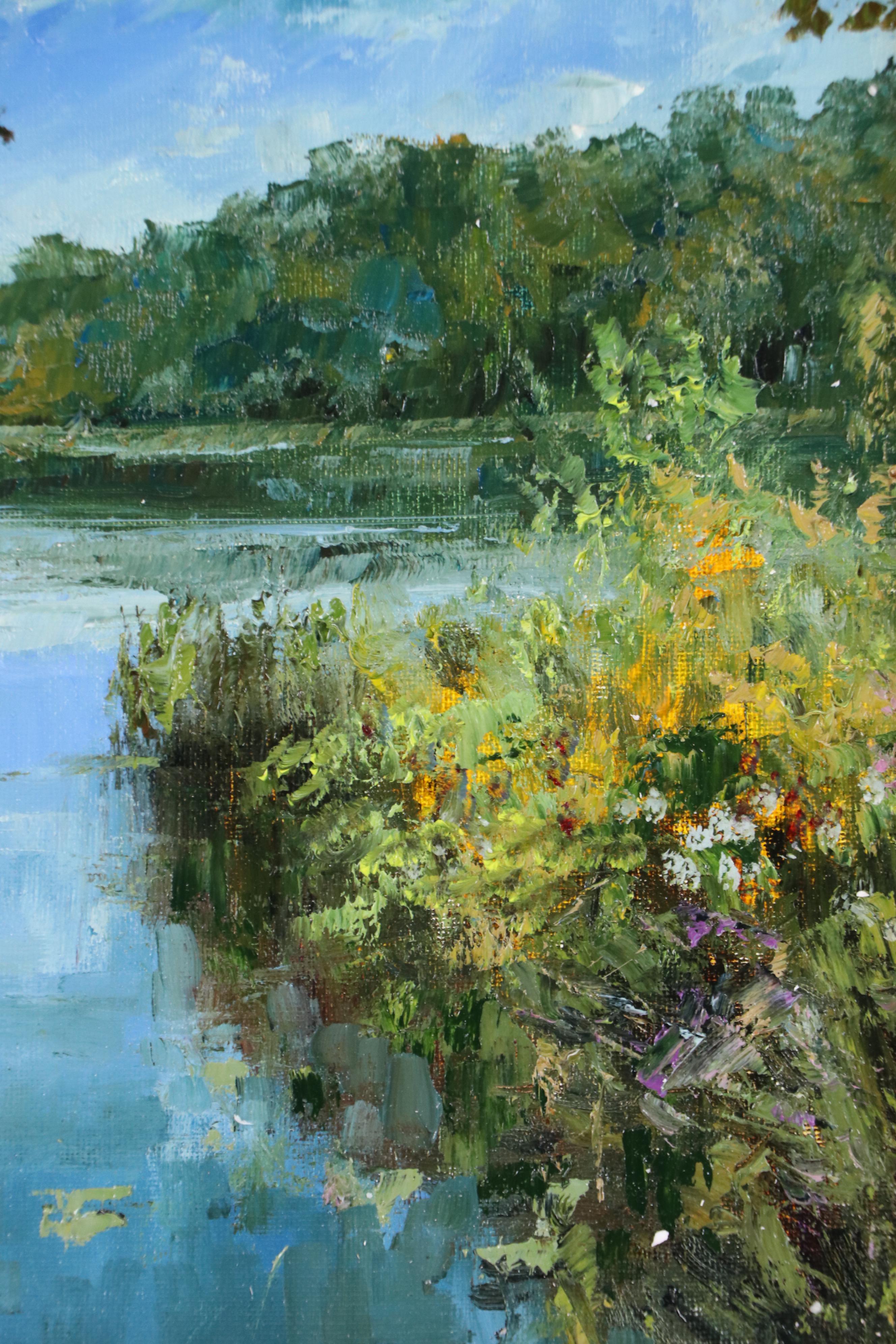 Garncarek Aleksander Pond Landscape Oil Painting, 2025