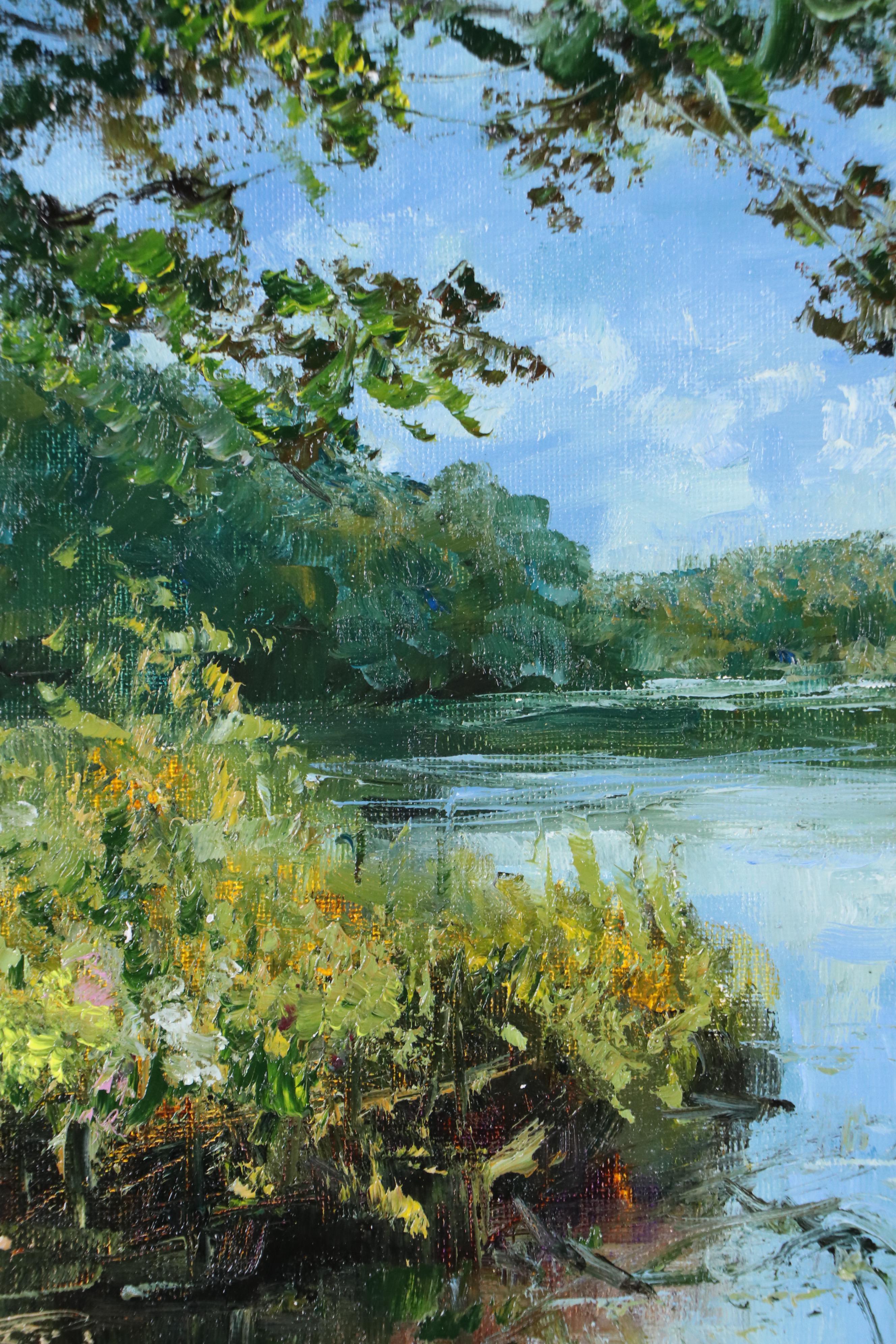 Garncarek Aleksander Pond Landscape Oil Painting, 2025