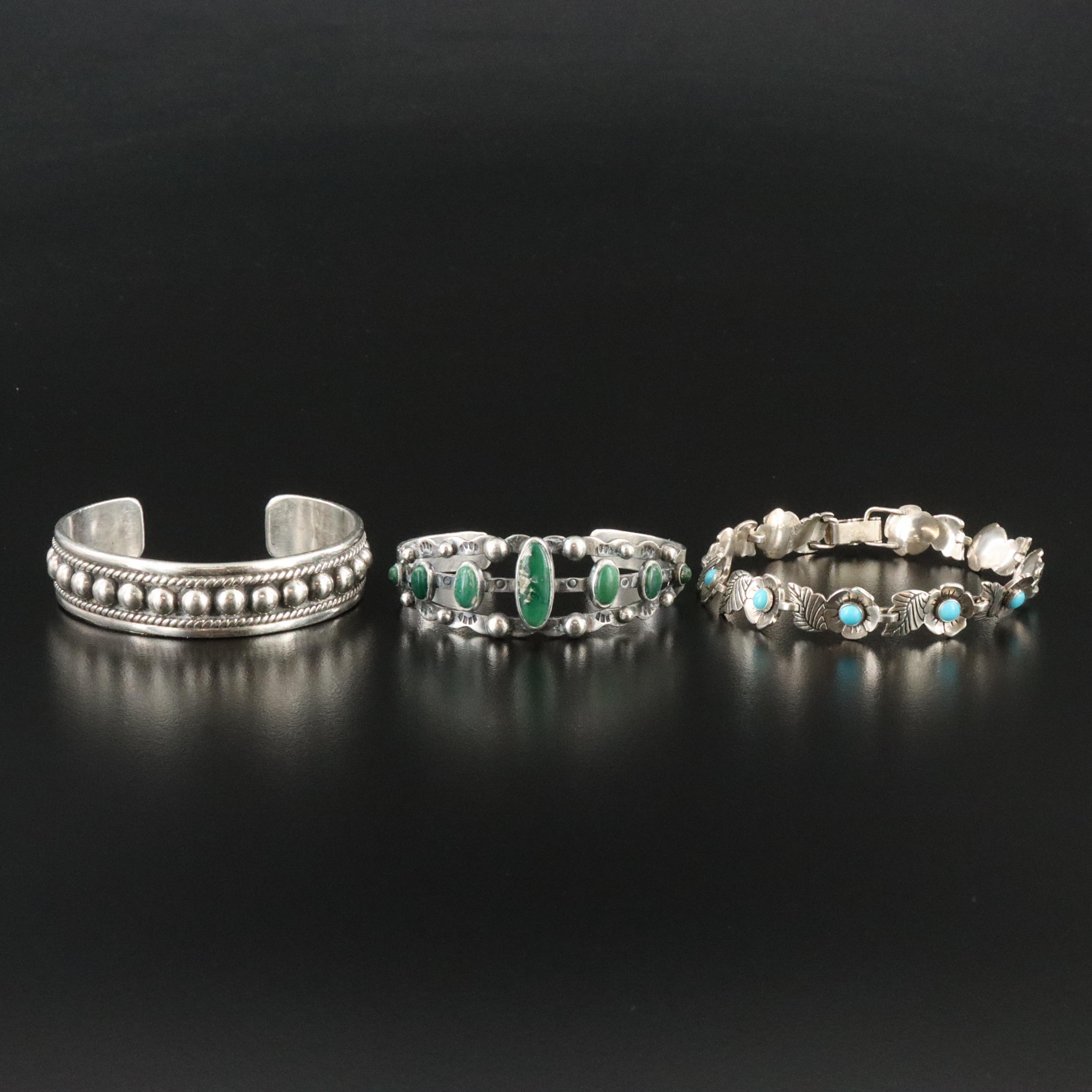 Sterling Turquoise Cuffs and Bracelet