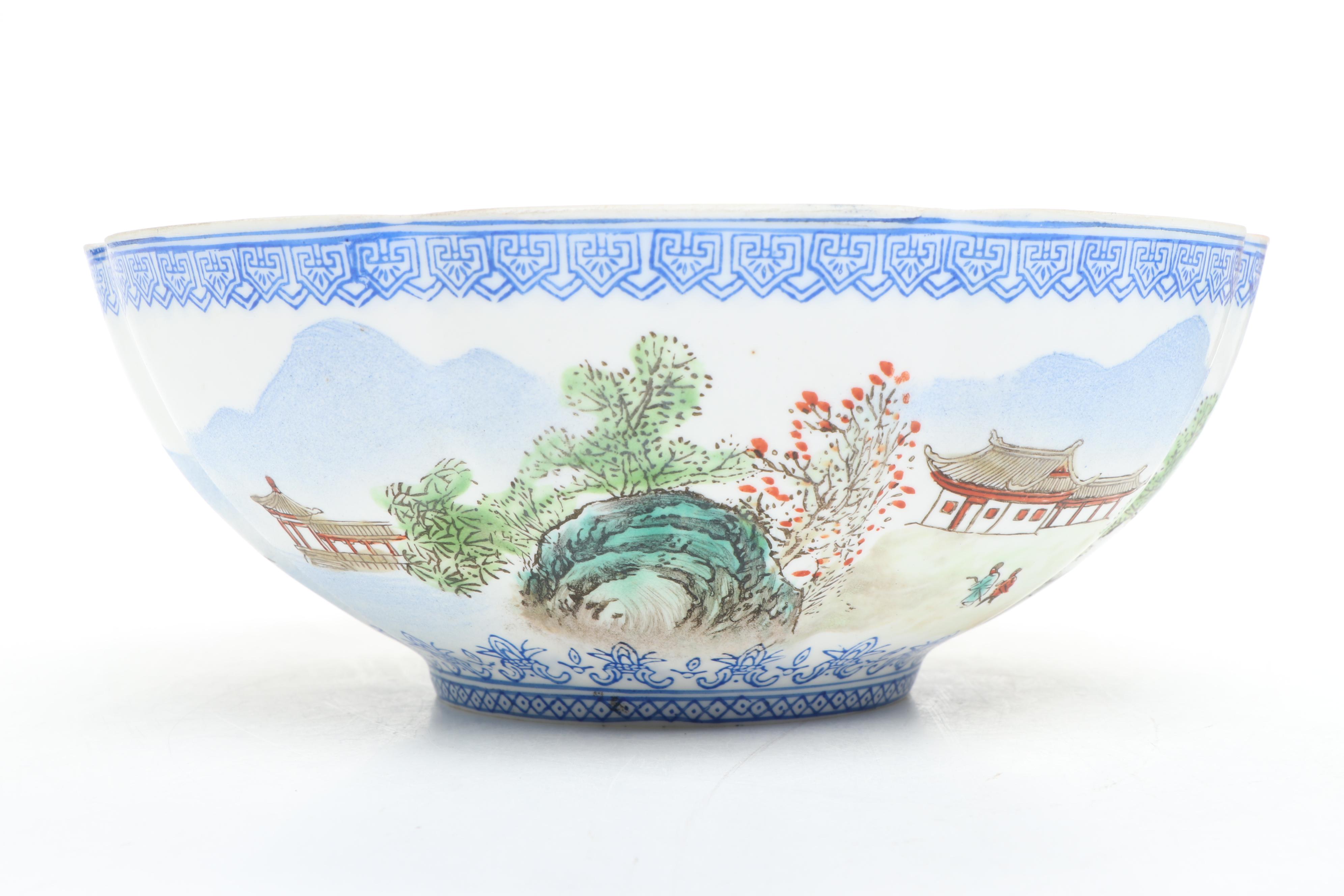 Chinese Porcelain 1000 Flowers Vase with Egg Shell Bowls and More