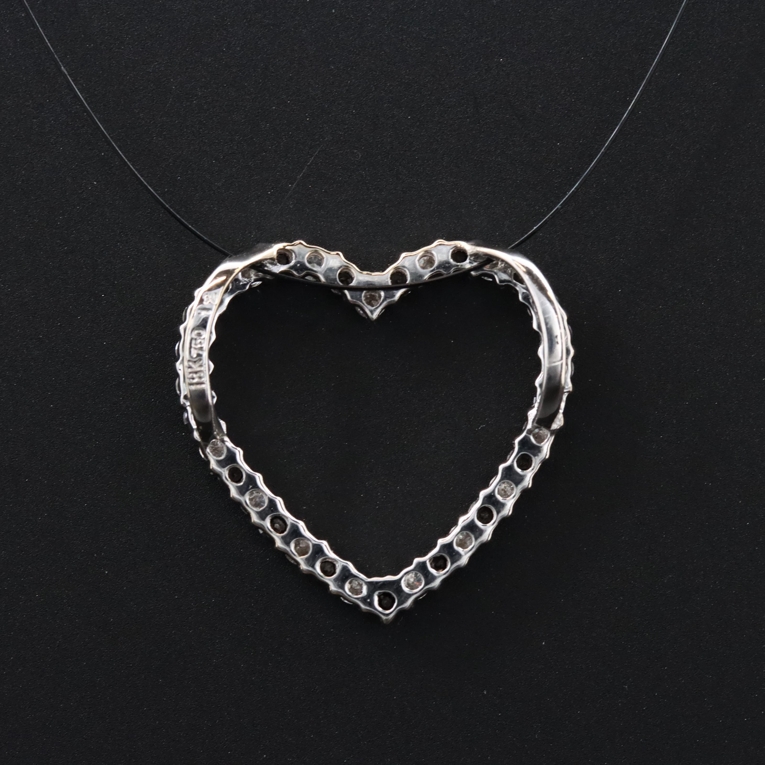 18K 0.61 CTW Diamond Heart Pendant
