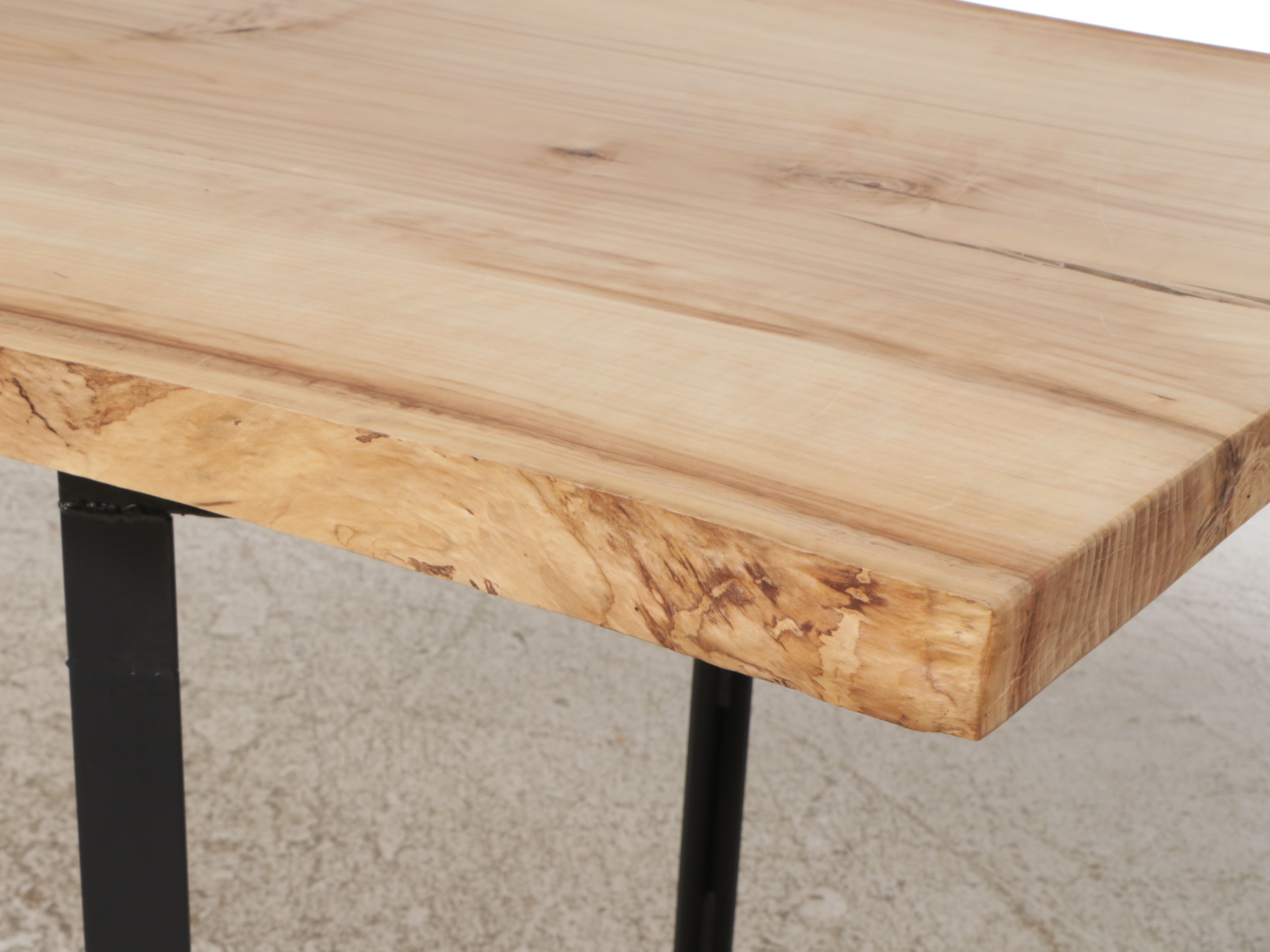Contemporary Industrial Style Wood Slab Dining Table