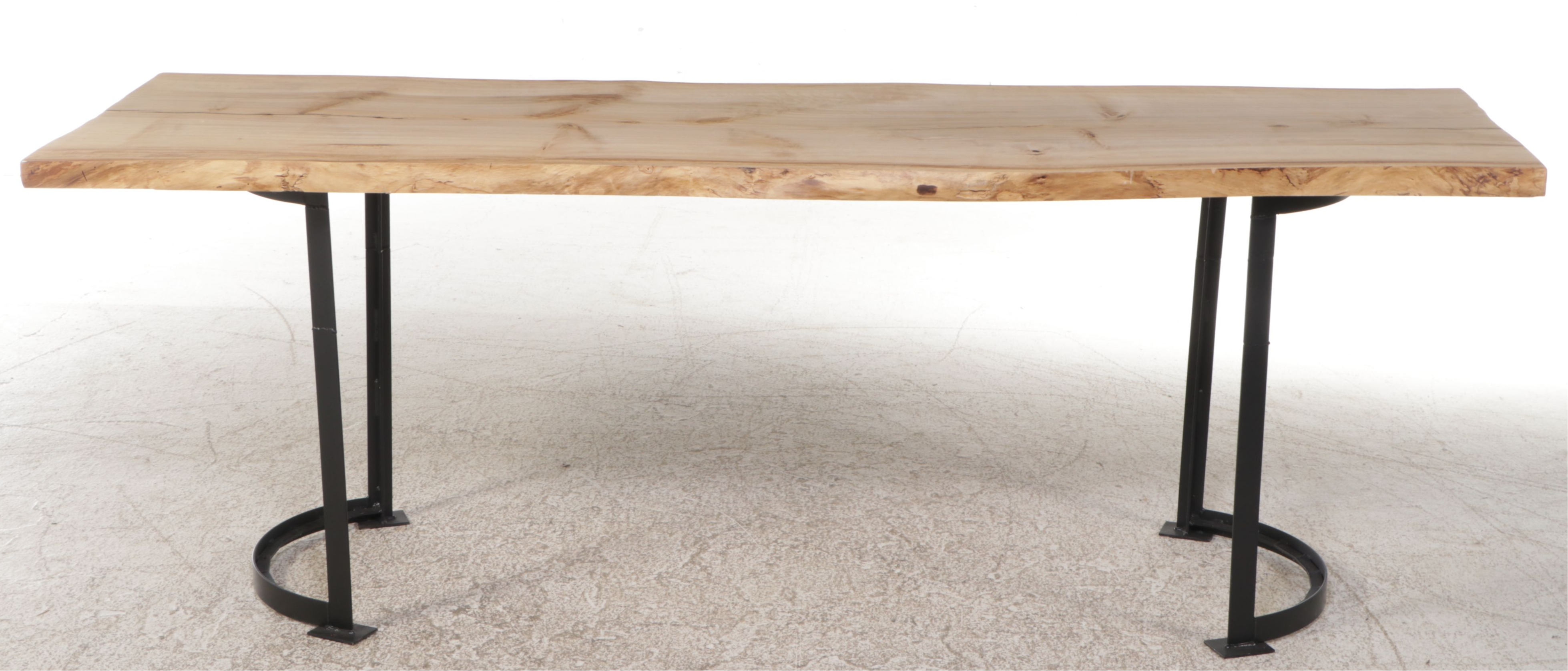 Contemporary Industrial Style Wood Slab Dining Table