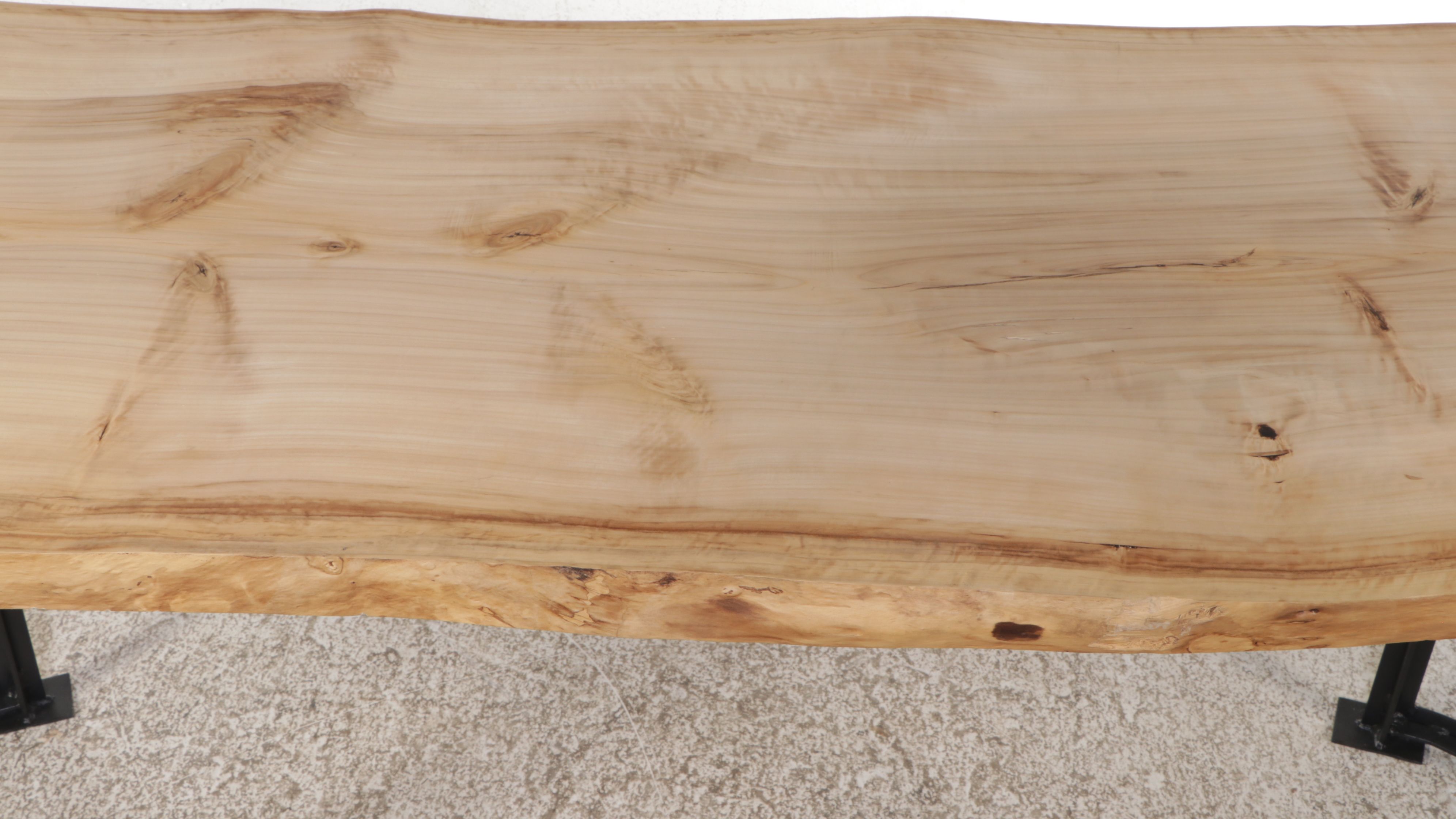 Contemporary Industrial Style Wood Slab Dining Table