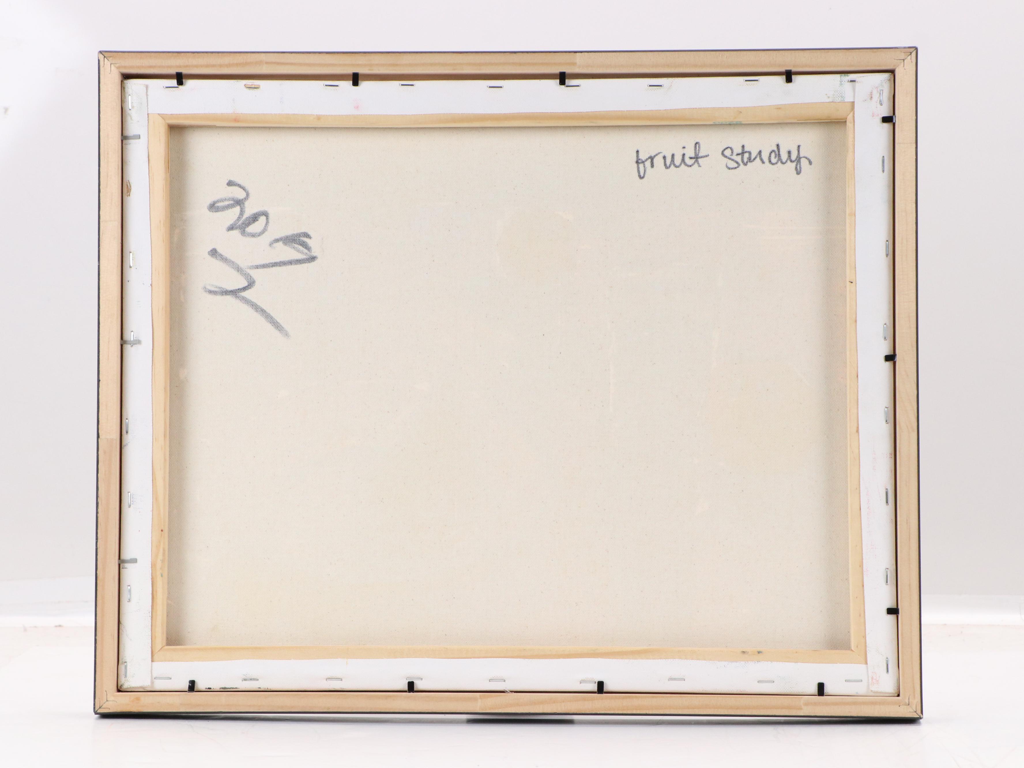 Jose Trujillo Stylized Still Life Oil Painting "Fruit Study," 21st Century