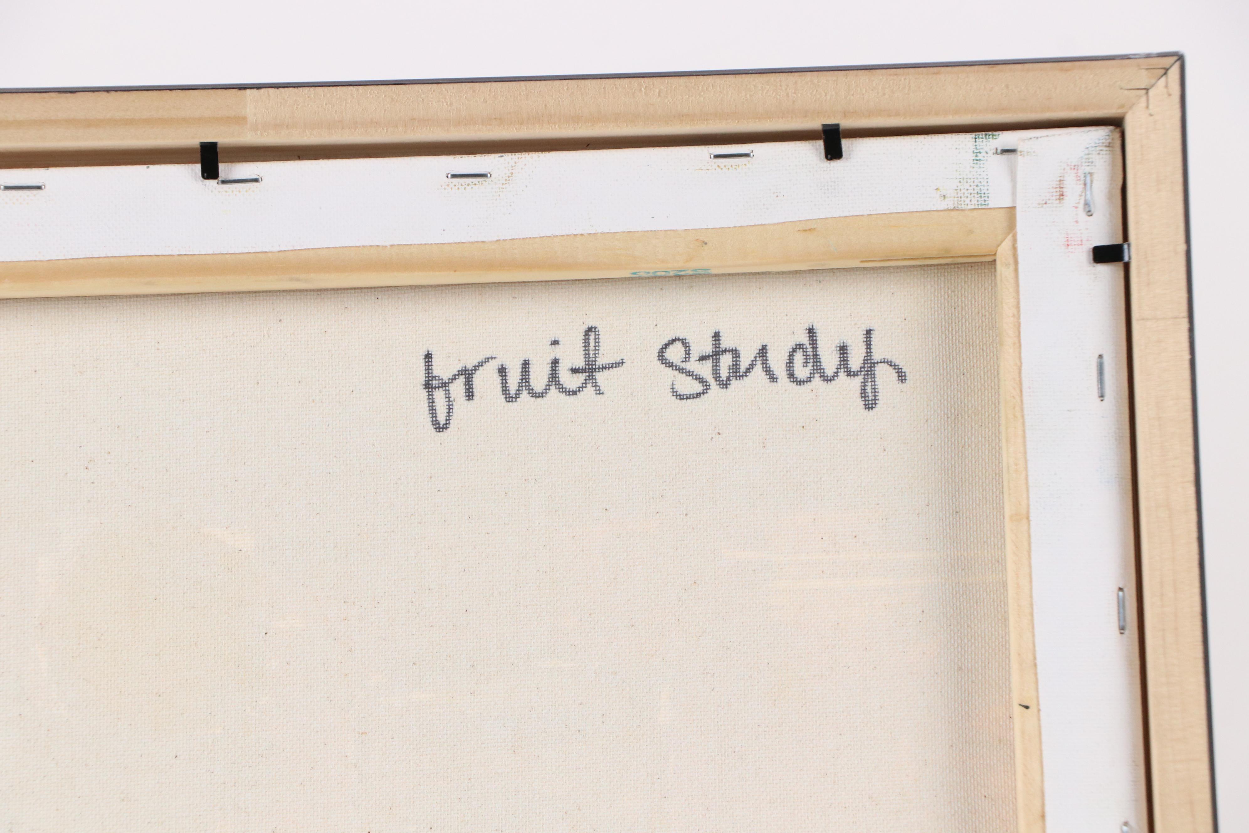 Jose Trujillo Stylized Still Life Oil Painting "Fruit Study," 21st Century