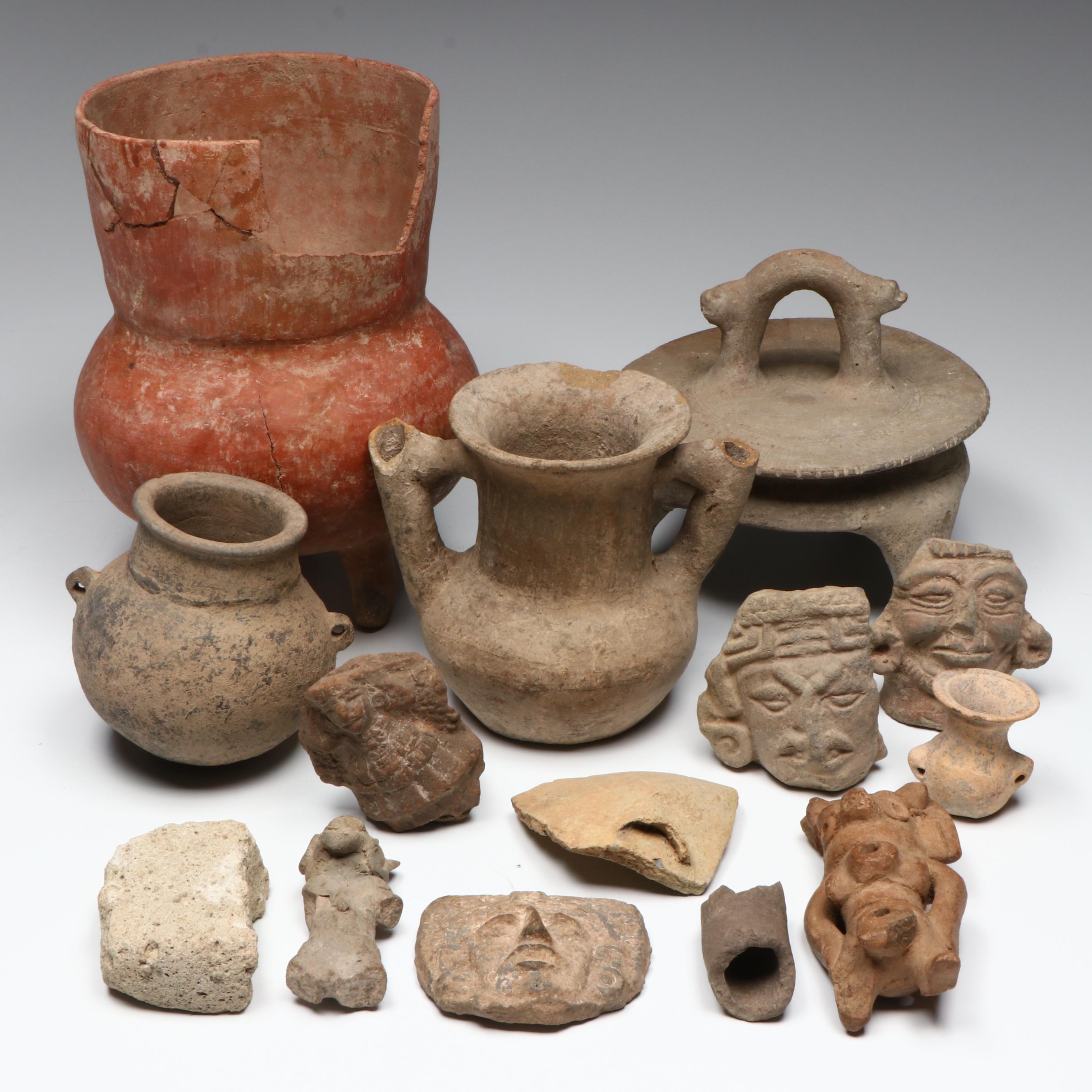 Pre-Columbian Ceramic Collection of Vessels and Effigy Figurines