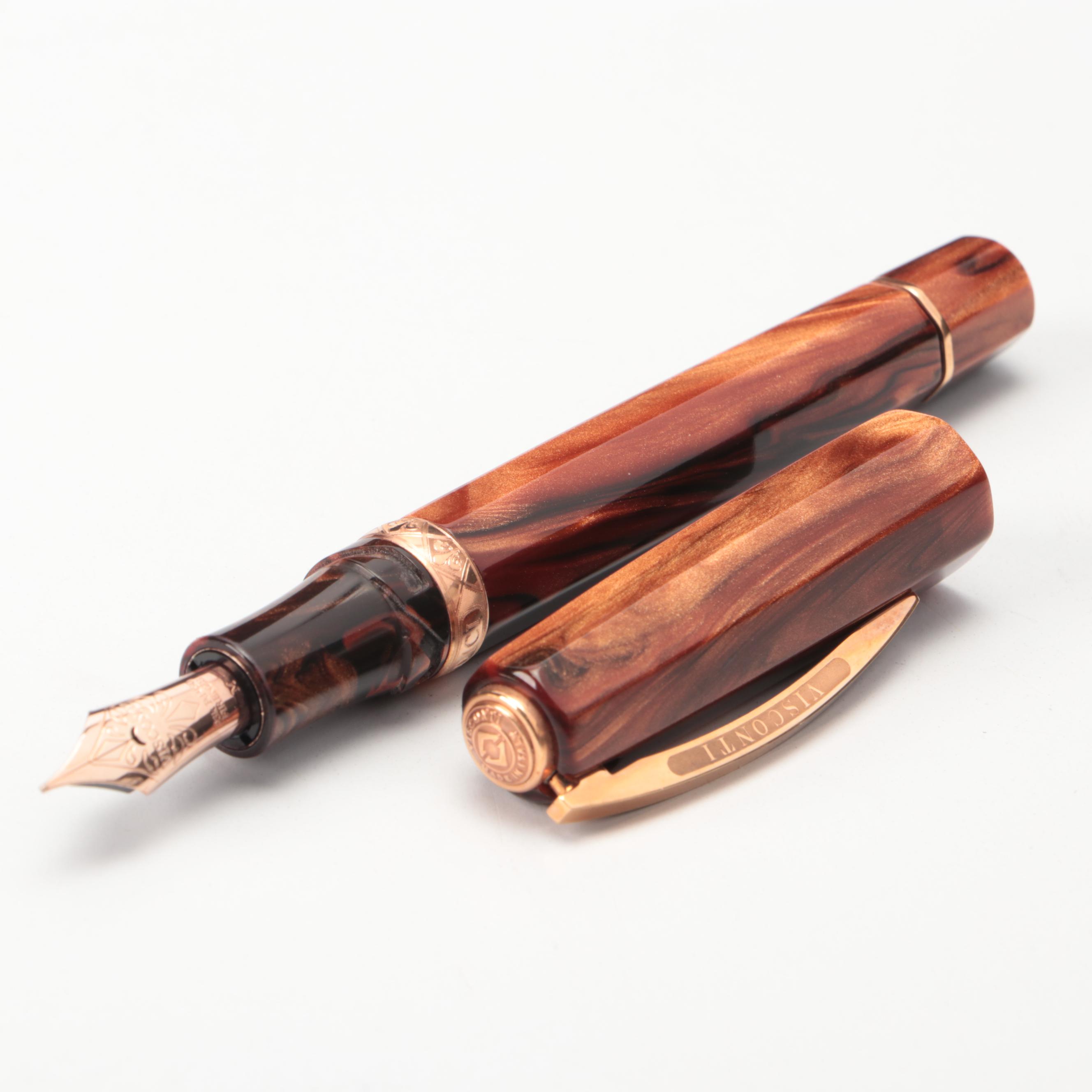 Visconti "Medici" Marbled Brown Resin Fountain Pen