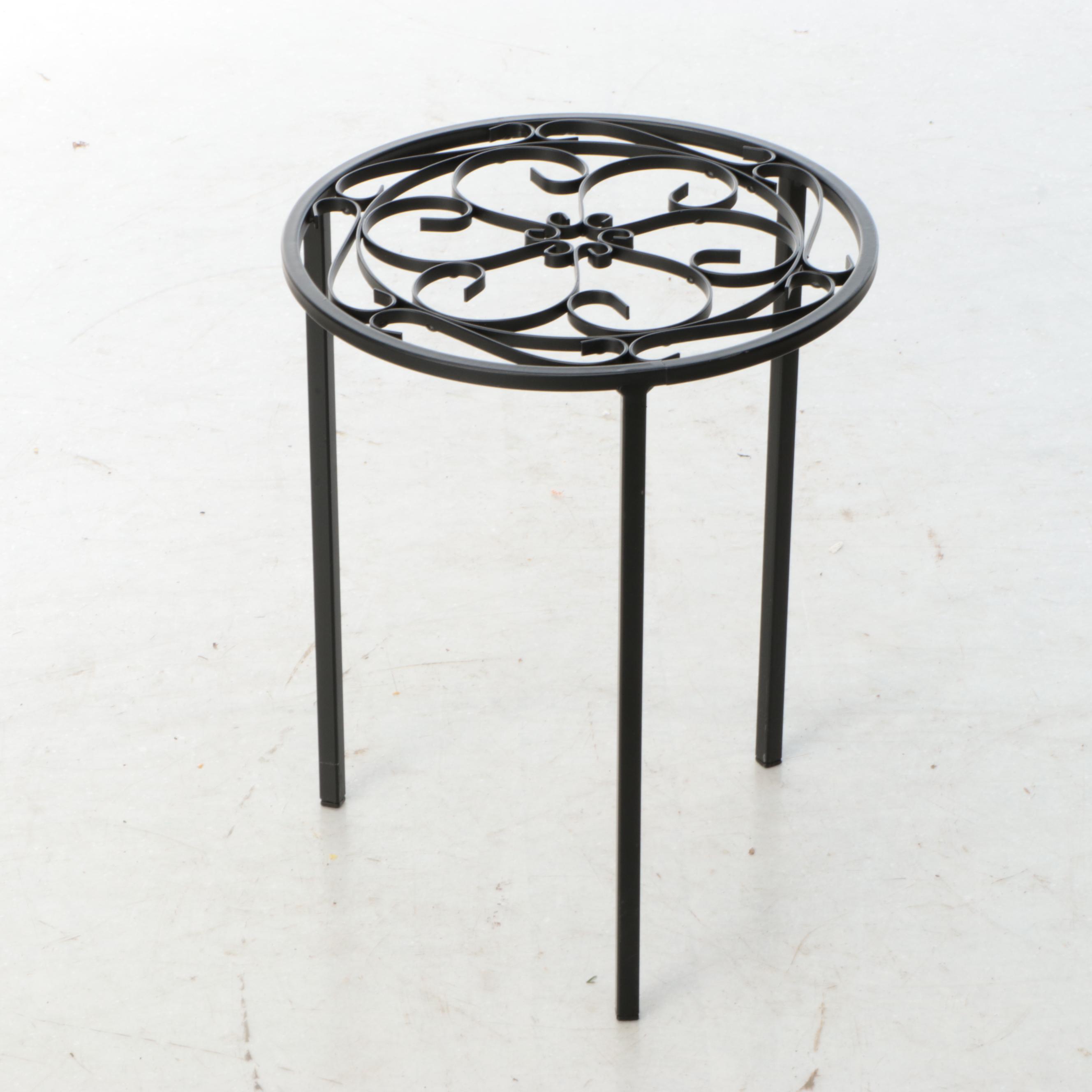 Wrought Iron Table-Top Wine Rack with Metal Plant Stands and Plate Rack
