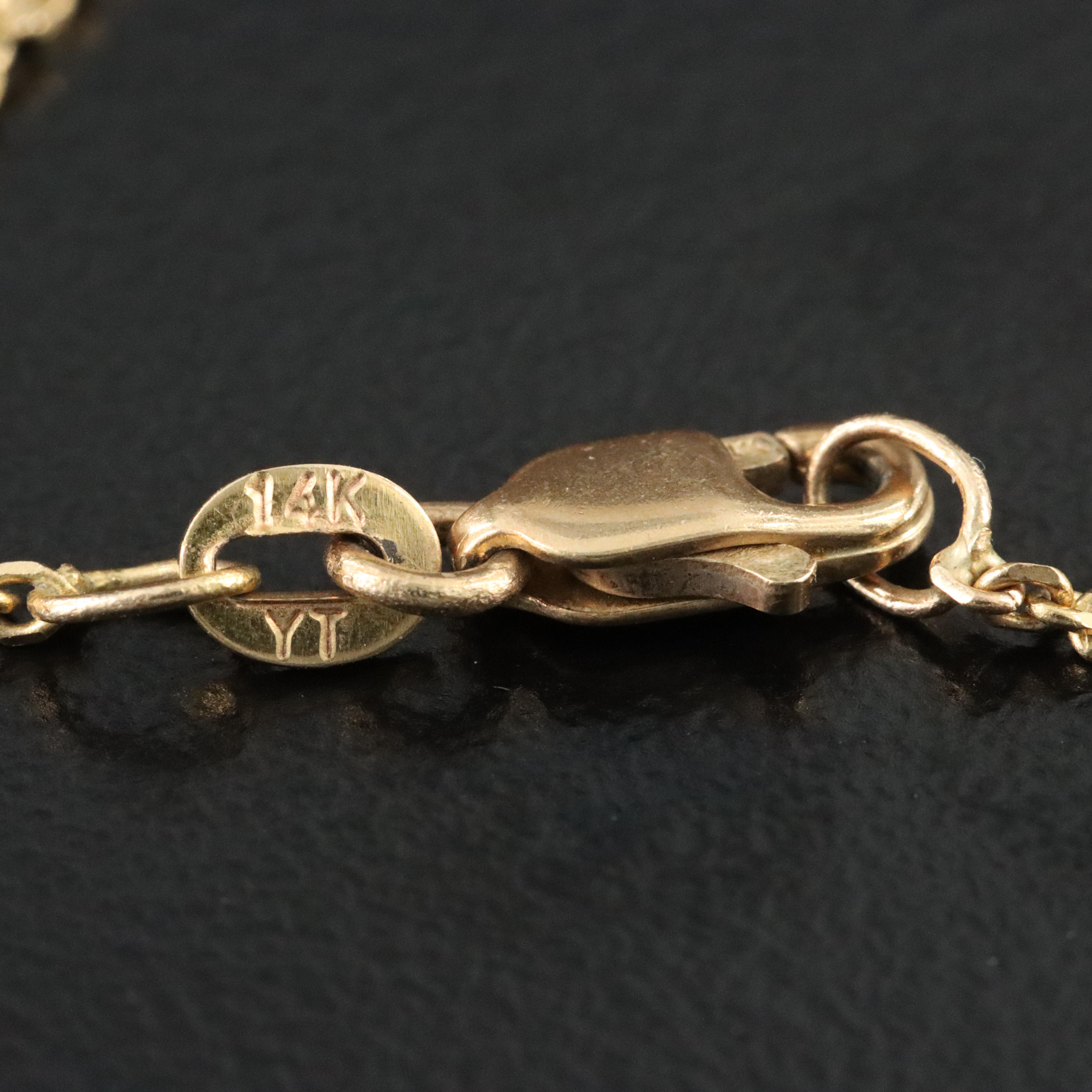 14K 0.08 CT Diamond Solitaire Heart Pendant Necklace