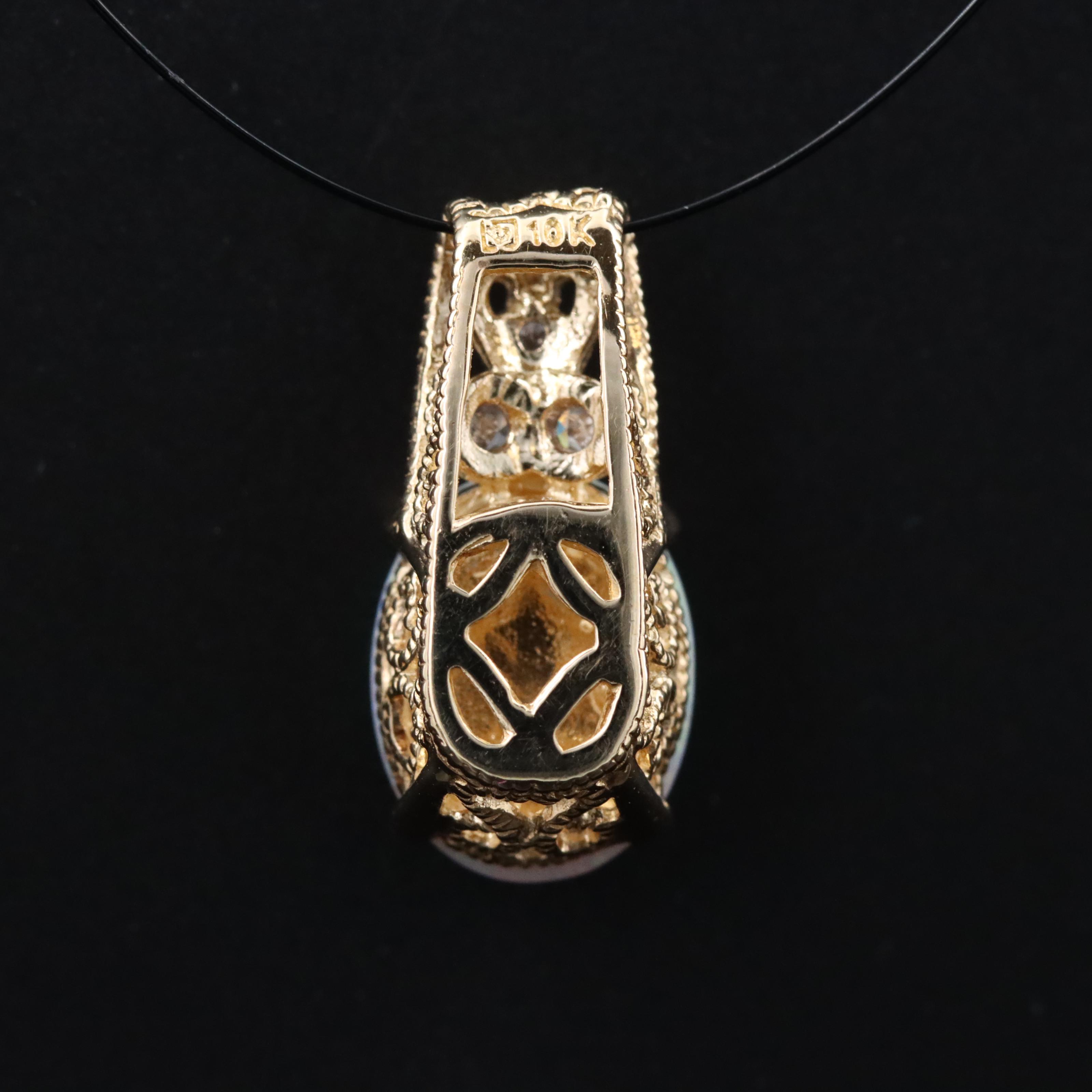 10K Opal and Diamond Pendant