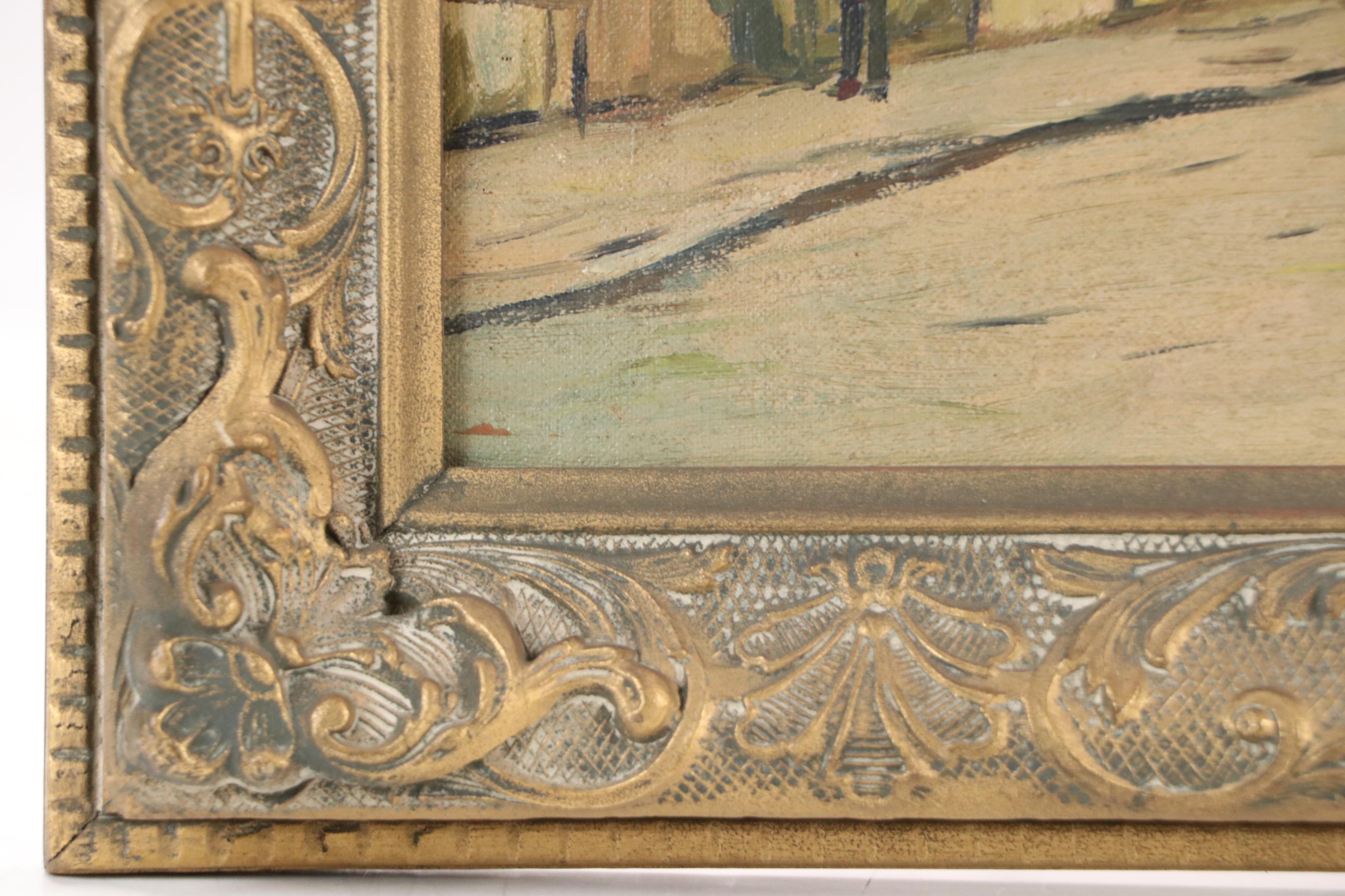 A. Bonheur Street Scene Oil Painting, Mid-20th Century