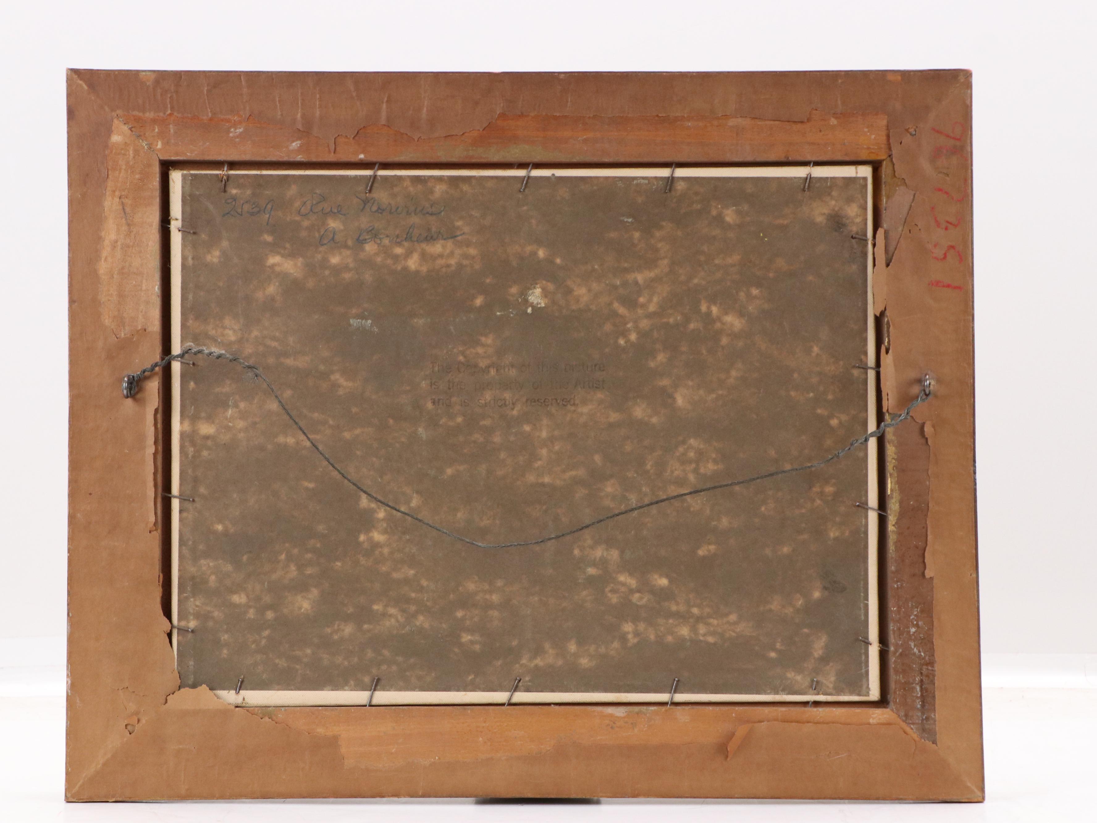 A. Bonheur Street Scene Oil Painting, Mid-20th Century