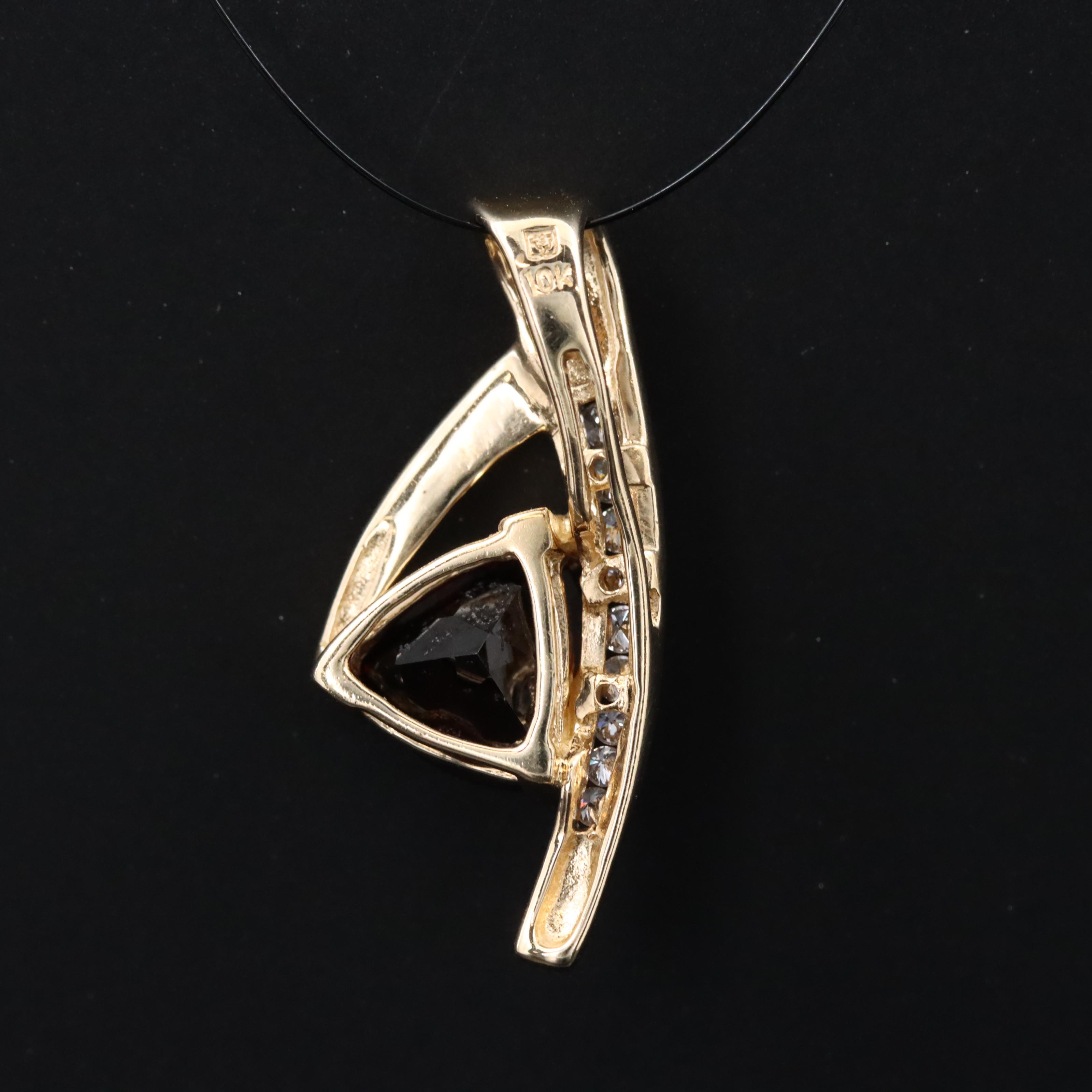 10K Garnet and Diamond Pendant