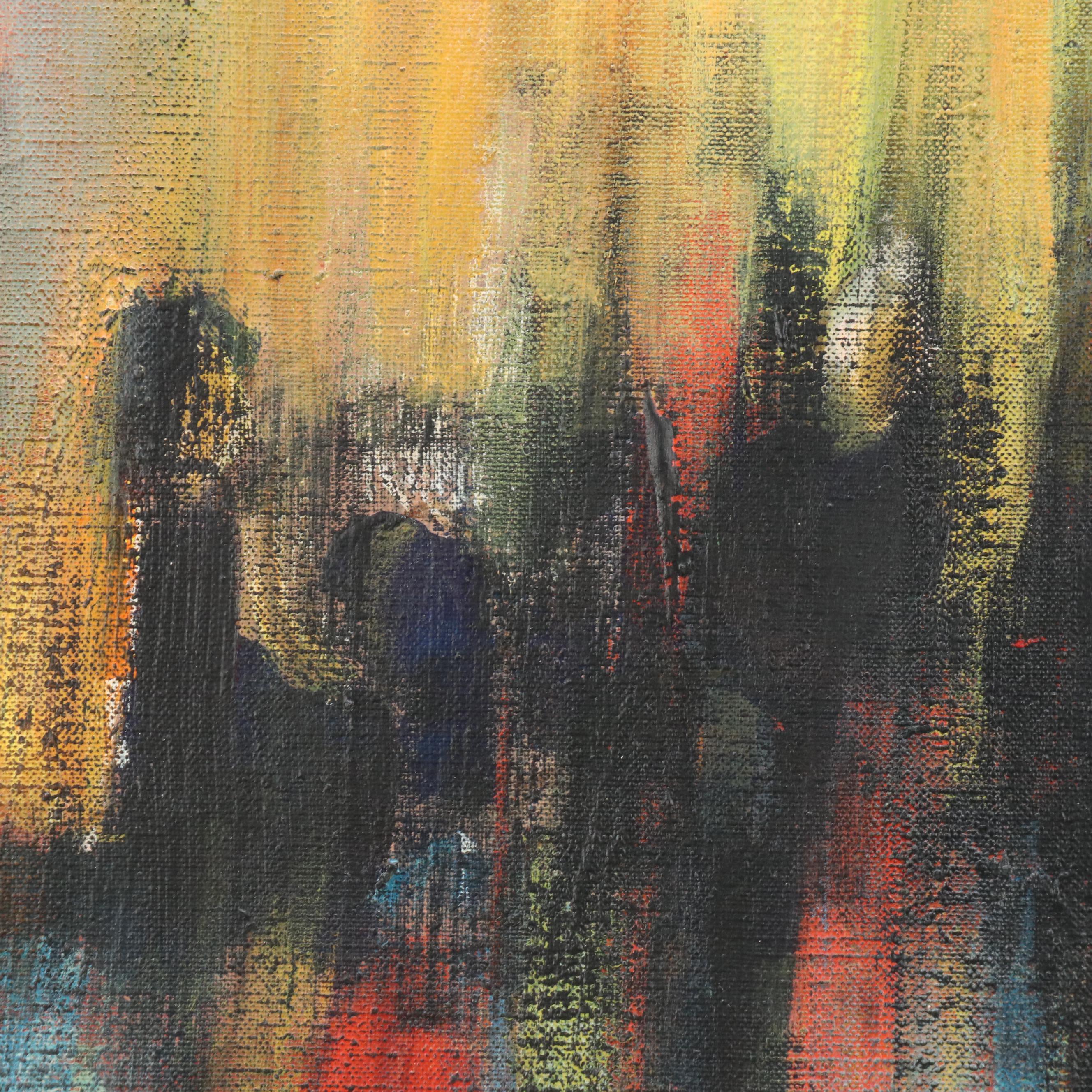 Abstract Expressionist Style Figurative Oil Painting