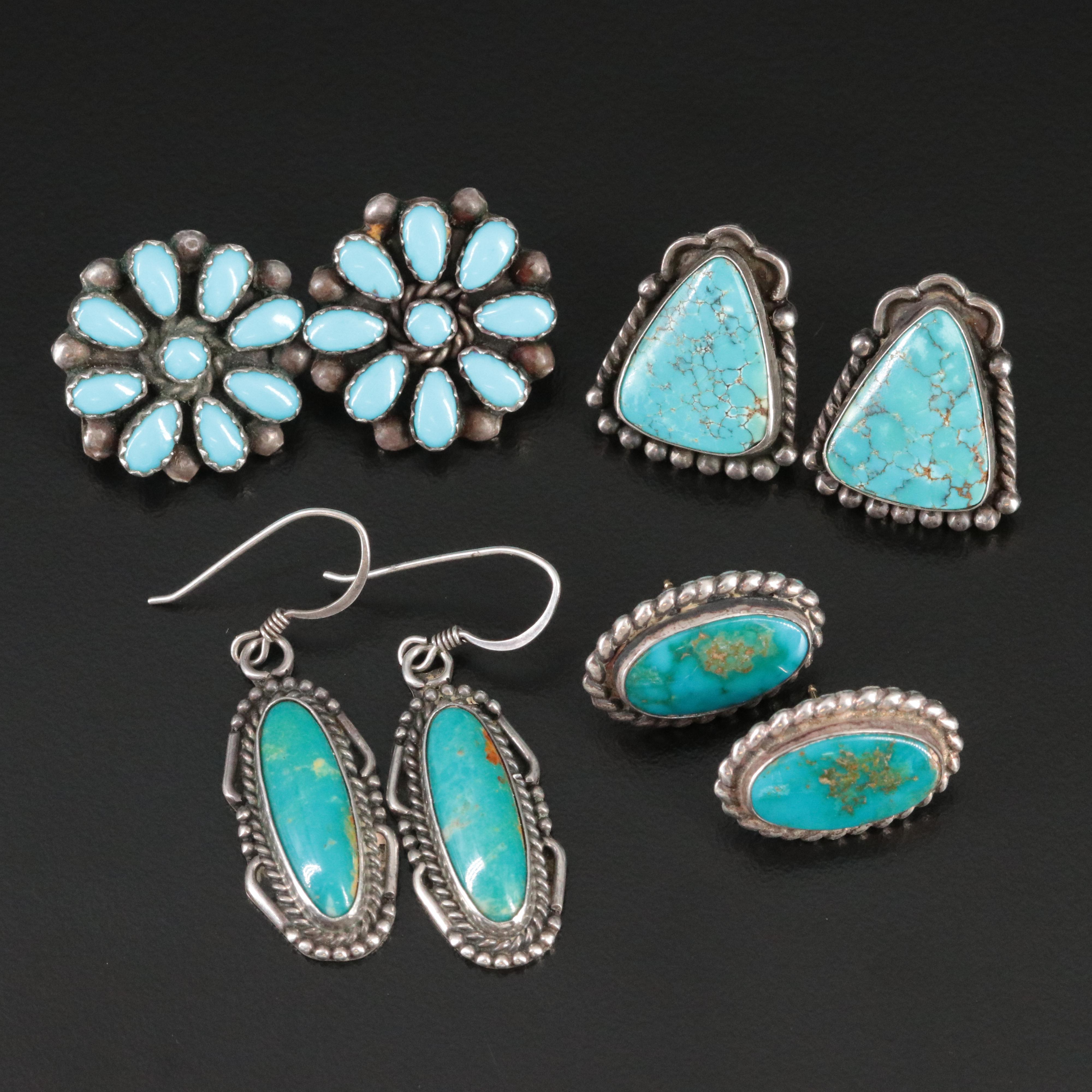 Southwestern Silver and Turquoise Earrings