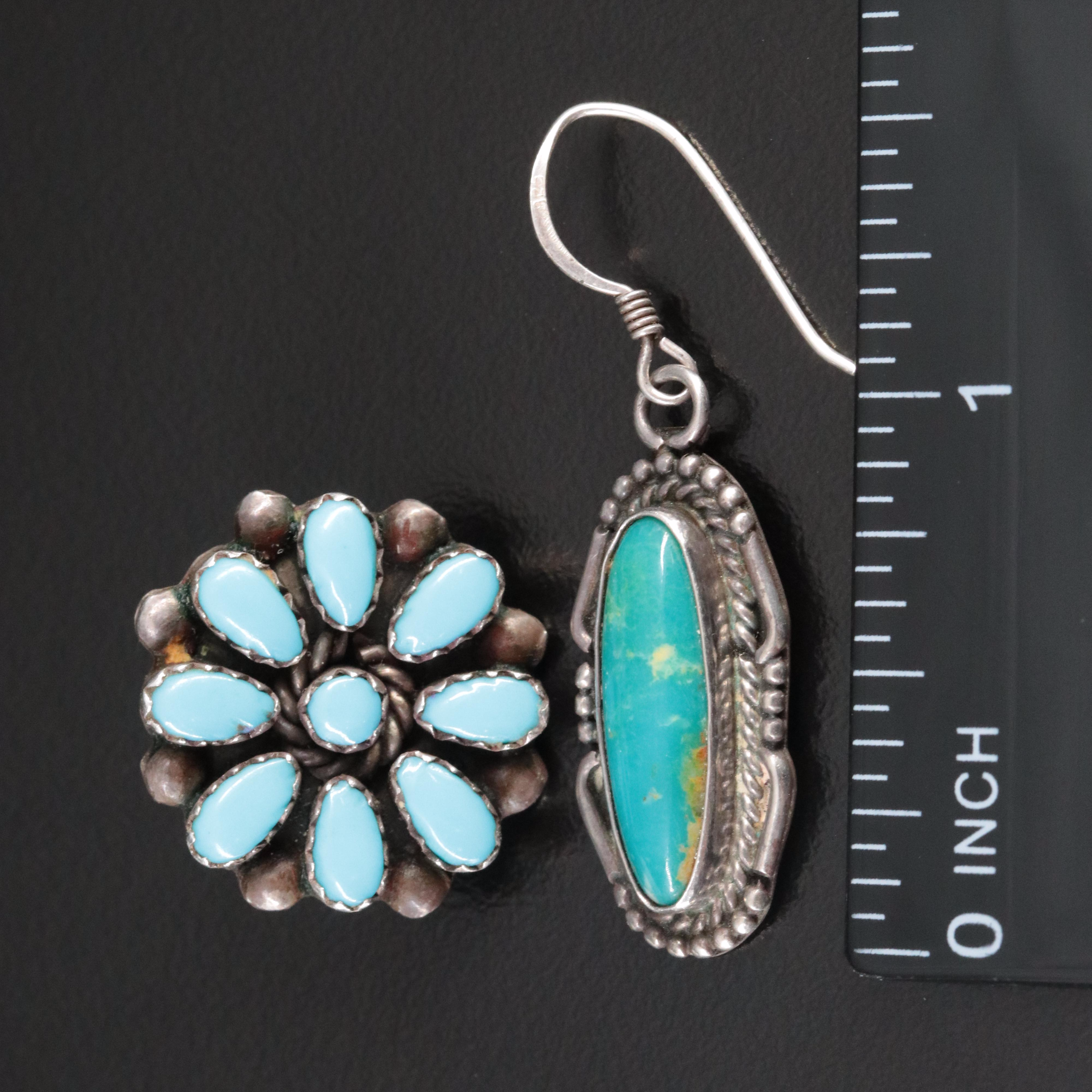 Southwestern Silver and Turquoise Earrings