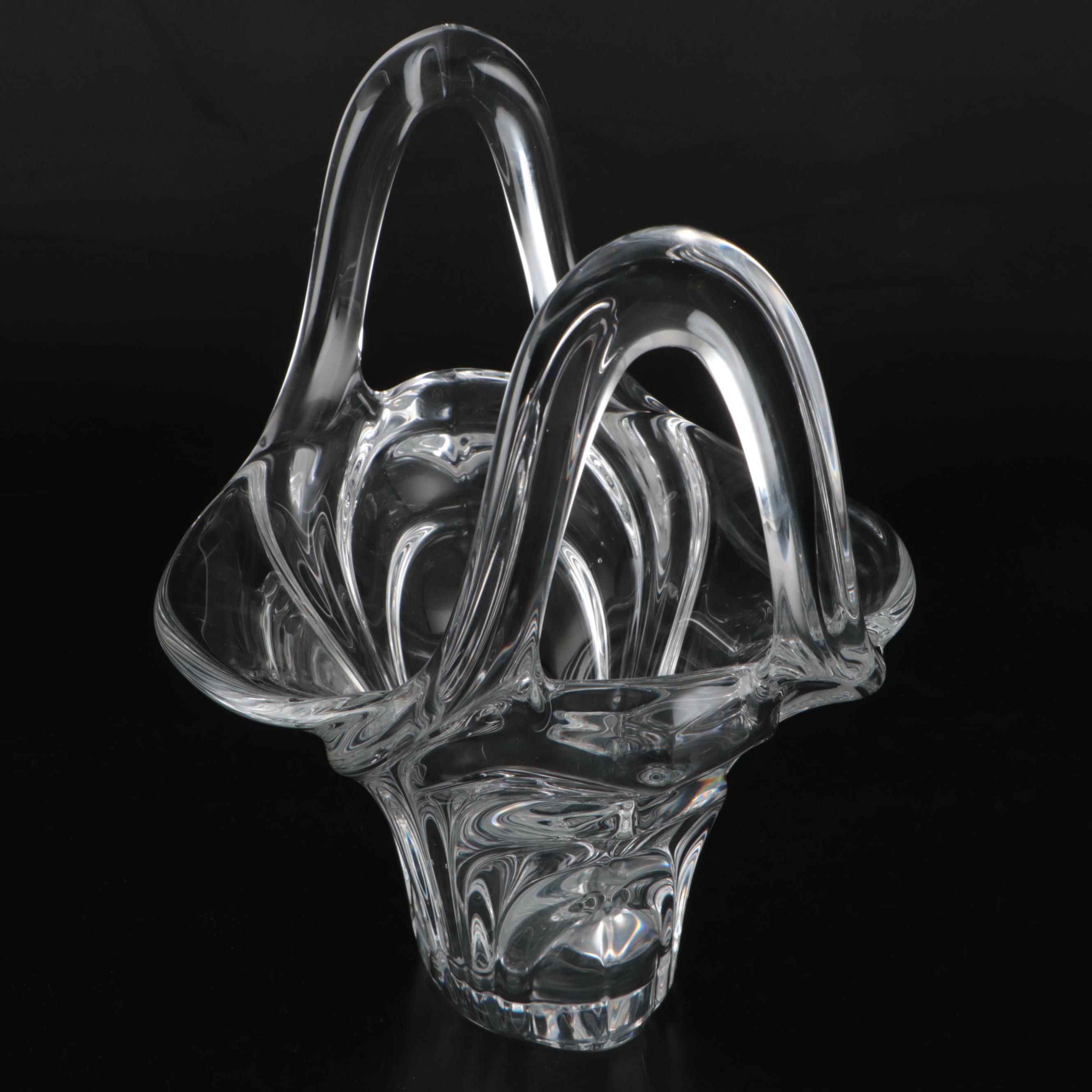 French Vanne Le Chatel Giftware Crystal Centerpiece Console Bowl