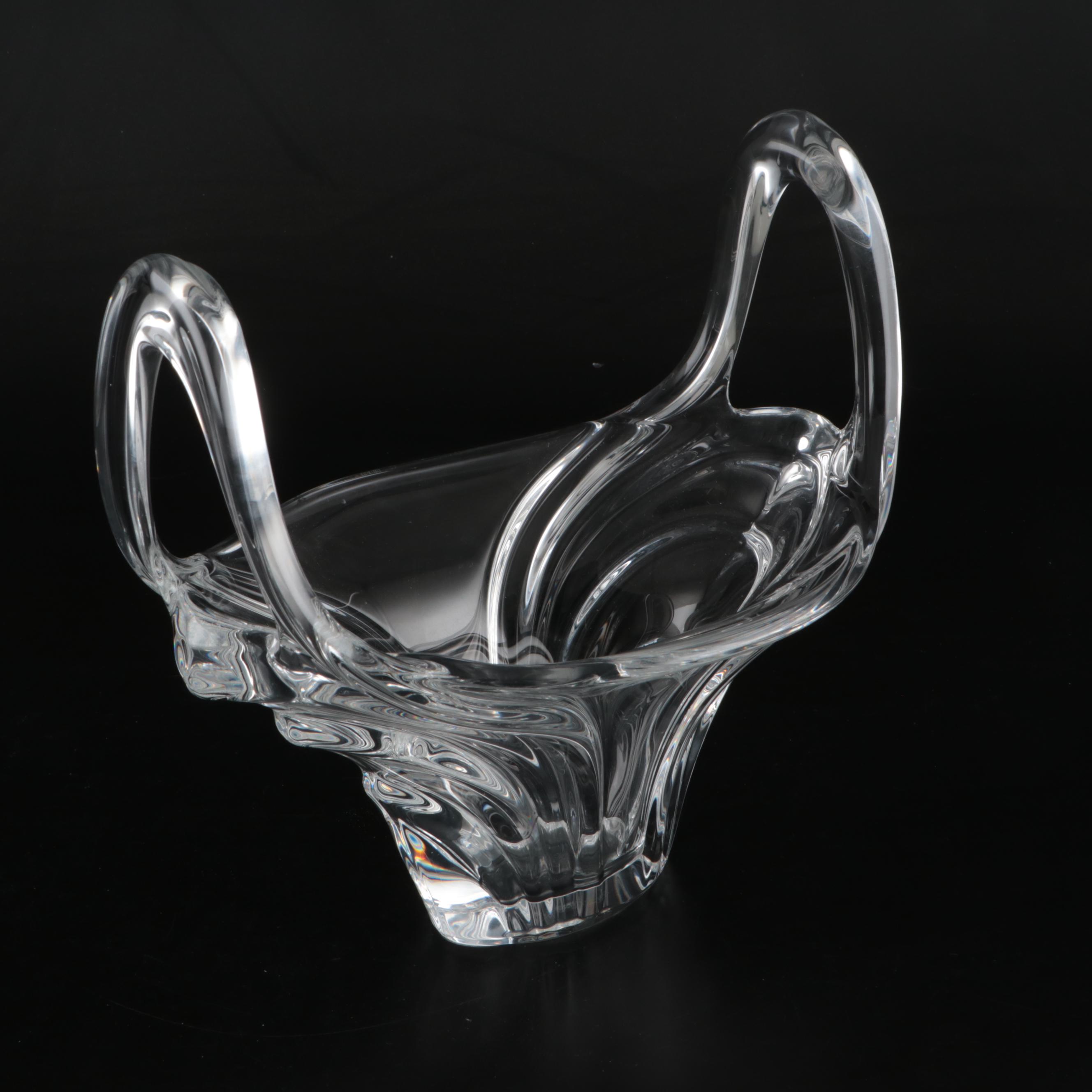 French Vanne Le Chatel Giftware Crystal Centerpiece Console Bowl