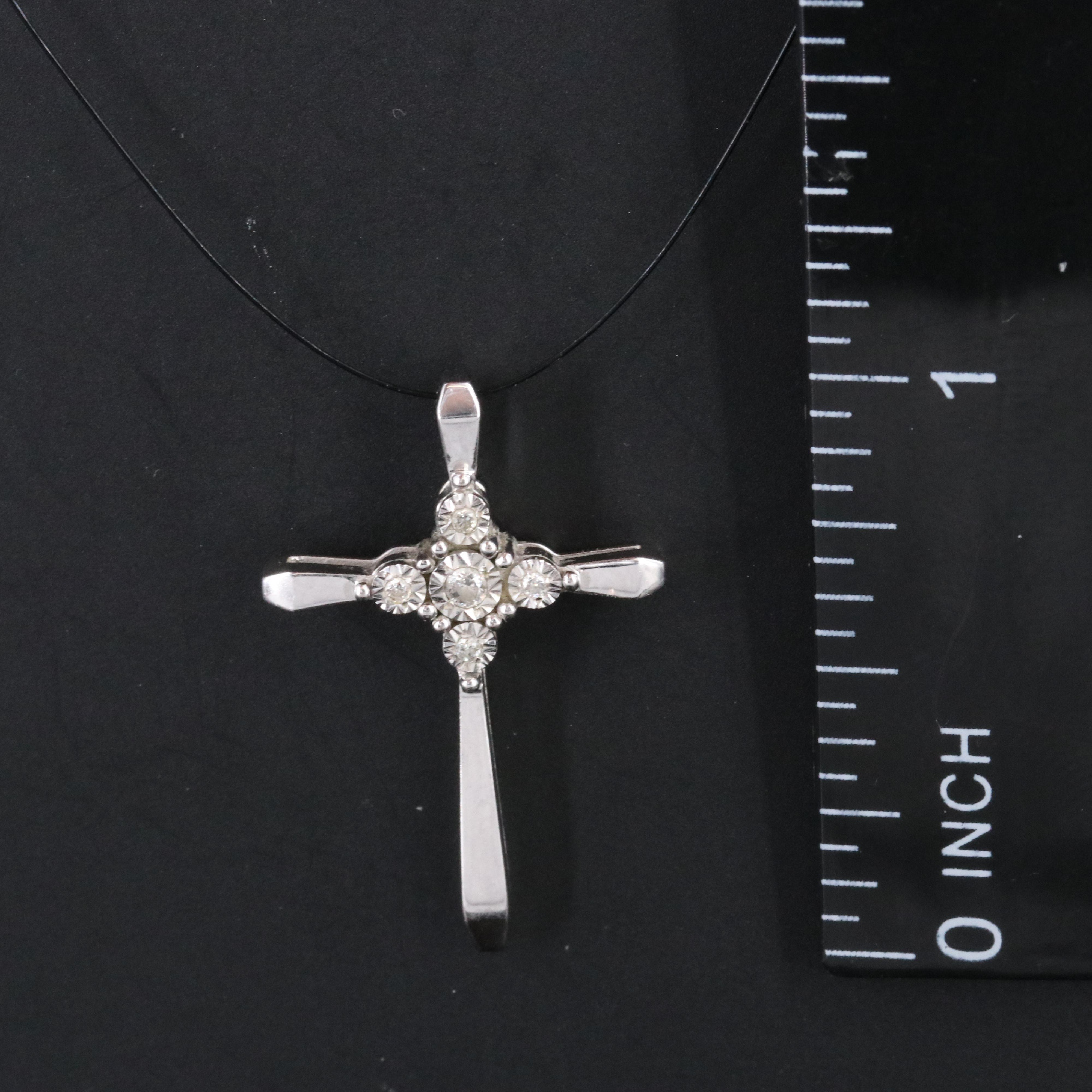 10K 0.04  CTW Diamond Cross Pendant