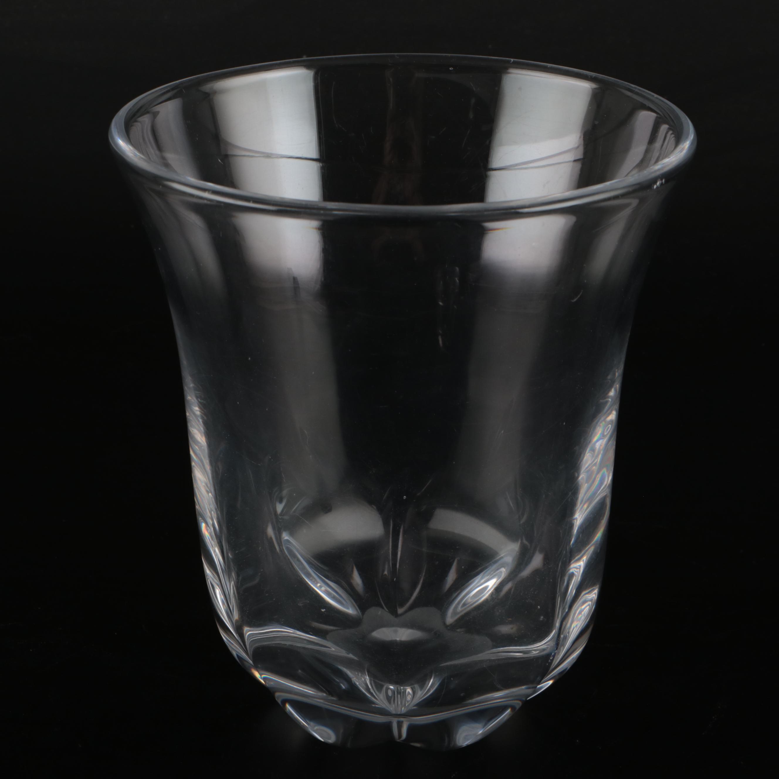 Orrefors and Other Glass Vases with Candy Apple Lidded Jar